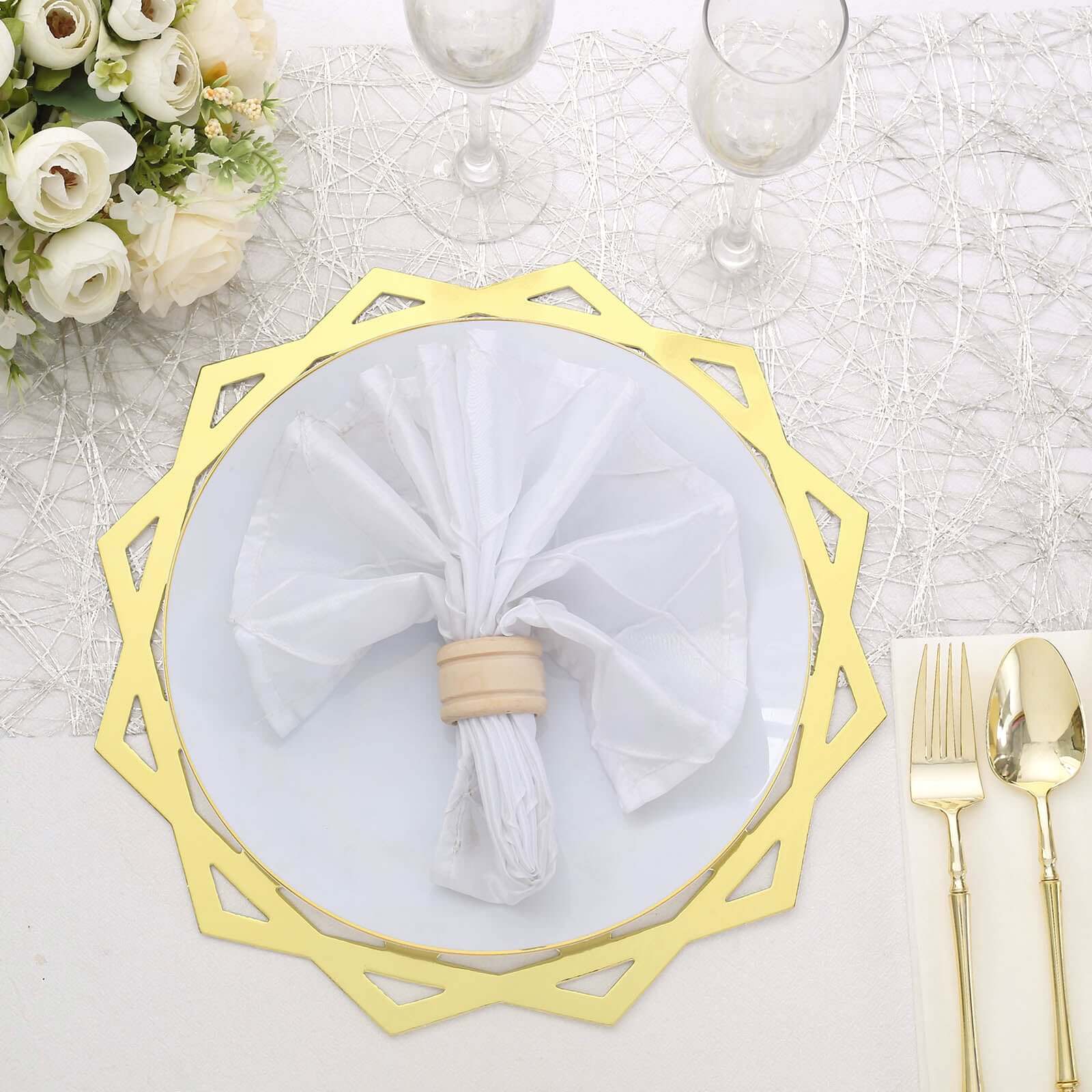 6-Pack Disposable Table Placemats 13" Metallic Gold Laser Cut Geometric Star Design - 700GSM Cardboard Placemats for Upscale Occasions - Image 8