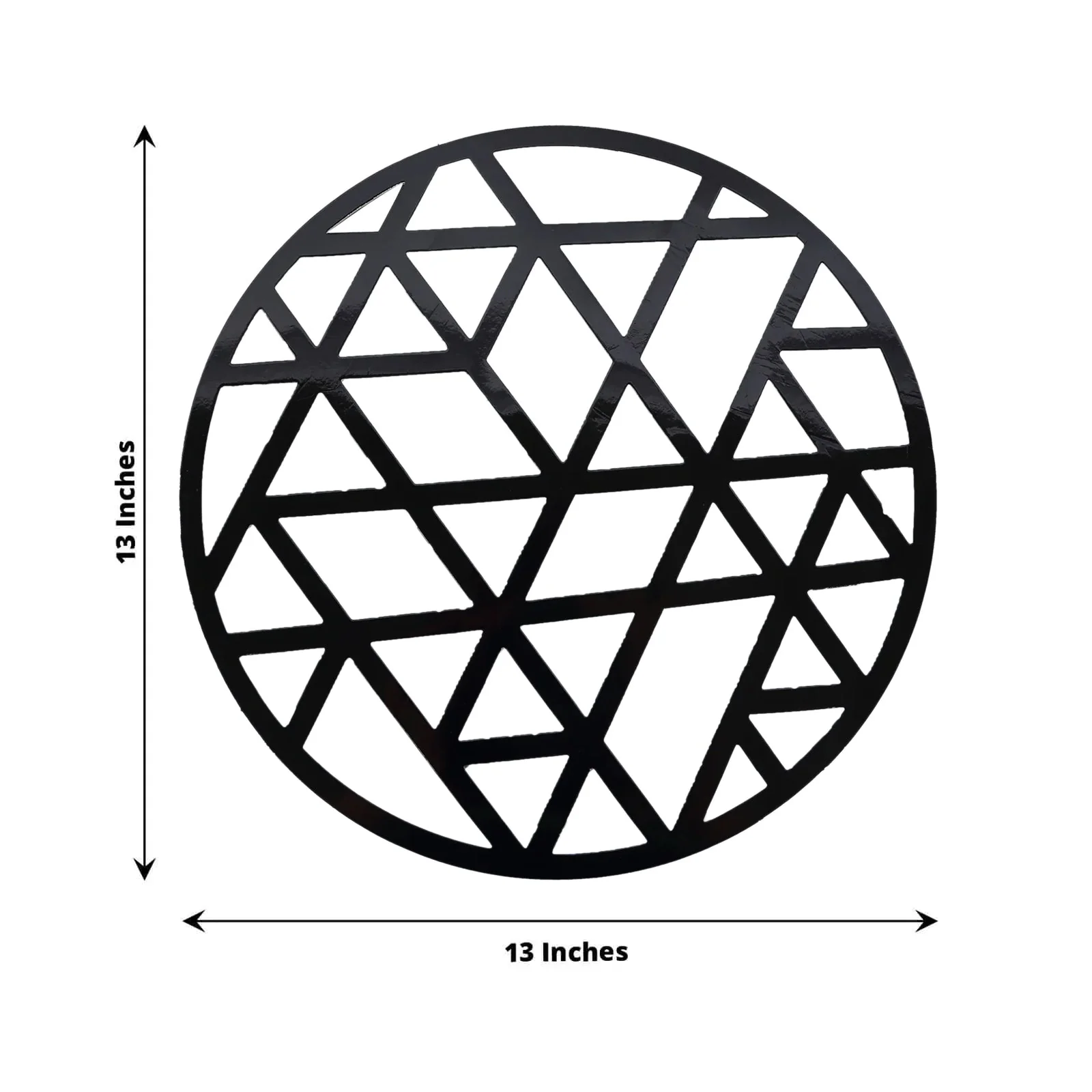 6-Pack Disposable Table Placemats 13" Black Laser Cut Geometric Triangle Design - 700GSM Cardboard Placemats - Image 2