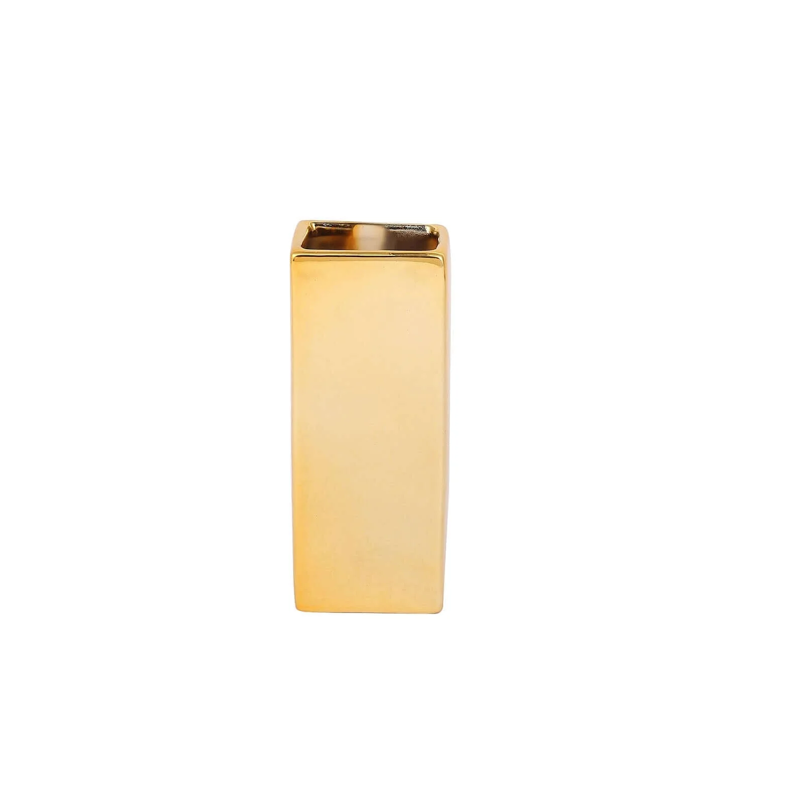 Ceramic Letter "I" Vase Shiny Gold Plated 6" - Stylish Bud Planter Pot for Table Centerpieces - Image 6