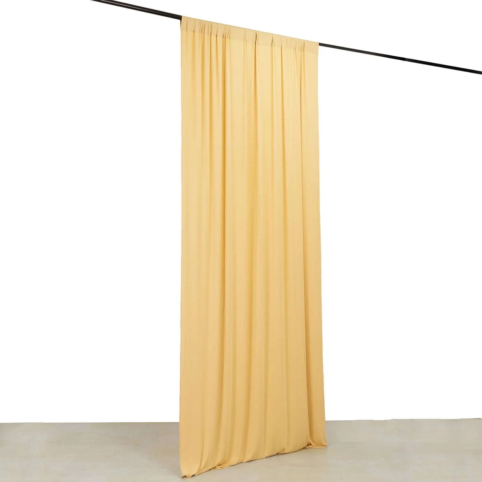 Champagne 4-Way Stretch Spandex Backdrop Drape Curtain, Wrinkle Free Event Divider Panel with Rod Pockets - 5ftx10ft - Image 3