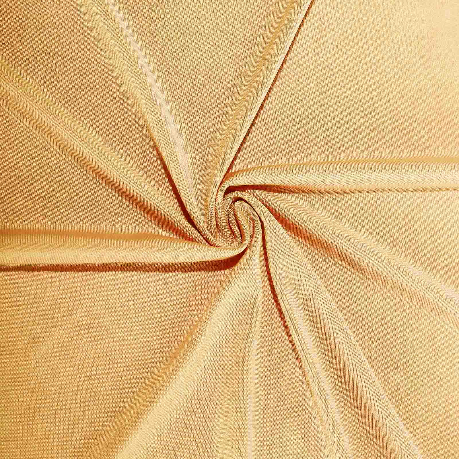 Champagne 4-Way Stretch Spandex Backdrop Drape Curtain, Wrinkle Free Event Divider Panel with Rod Pockets - 5ftx10ft - Image 7