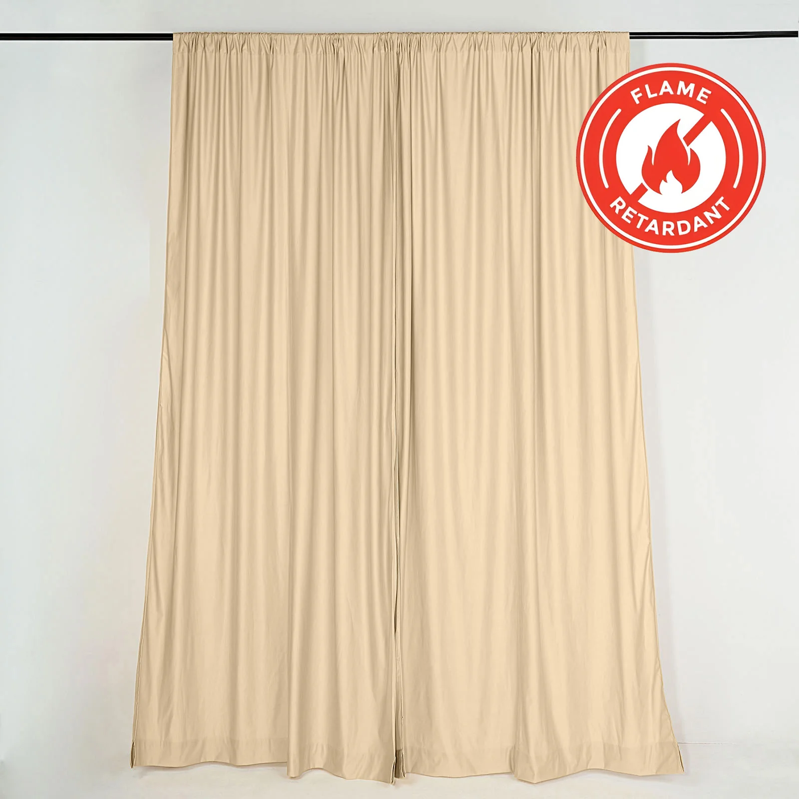2 Pack 5ftx10ft Champagne Scuba Polyester Backdrop Drape Curtains, Durable Flame Resistant Event Divider Panels Wrinkle Free With Rod Pockets - Image 6