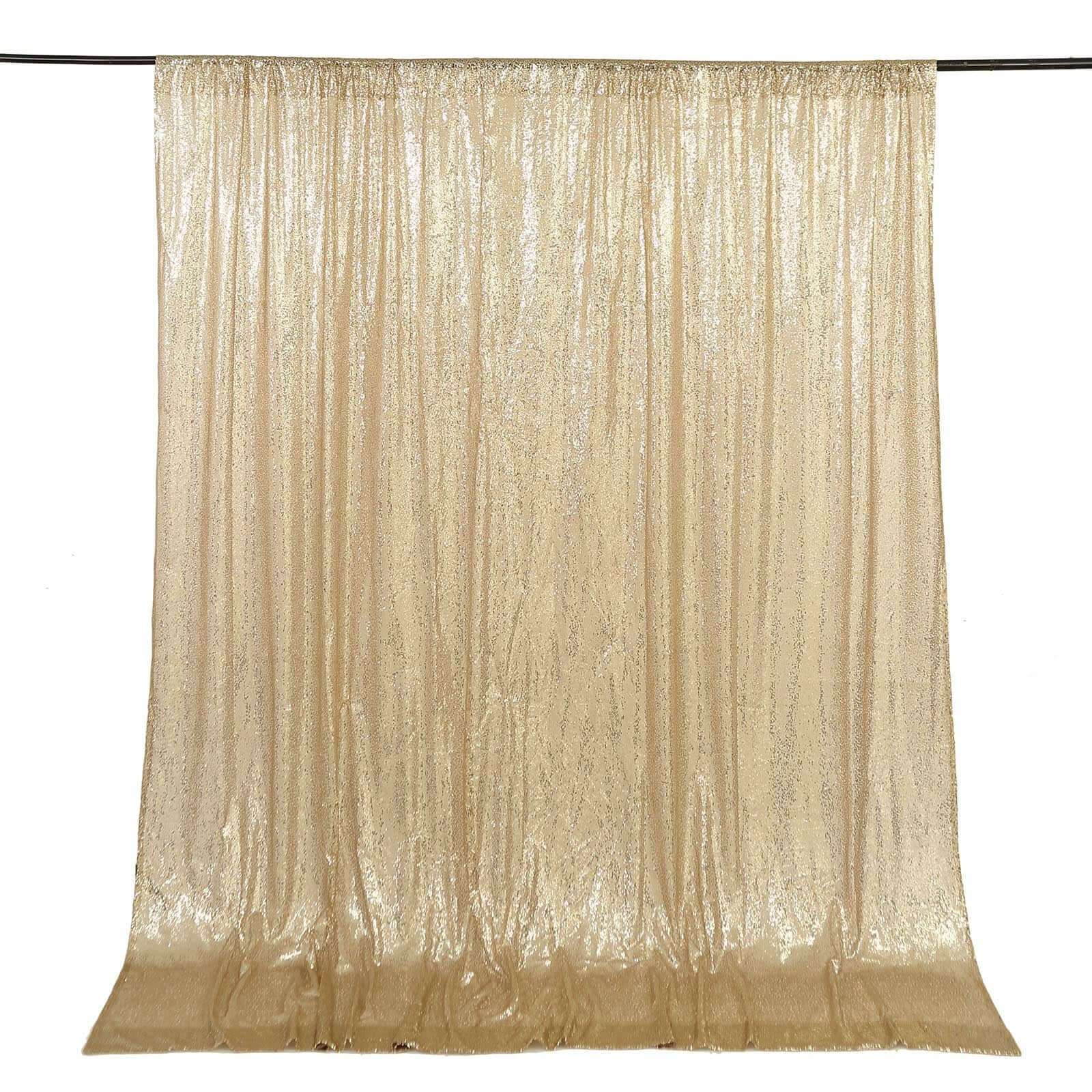 Champagne Sequin Backdrop Drape Curtain, Photo Booth Event Divider Panel - 8ftx8ft - Image 6