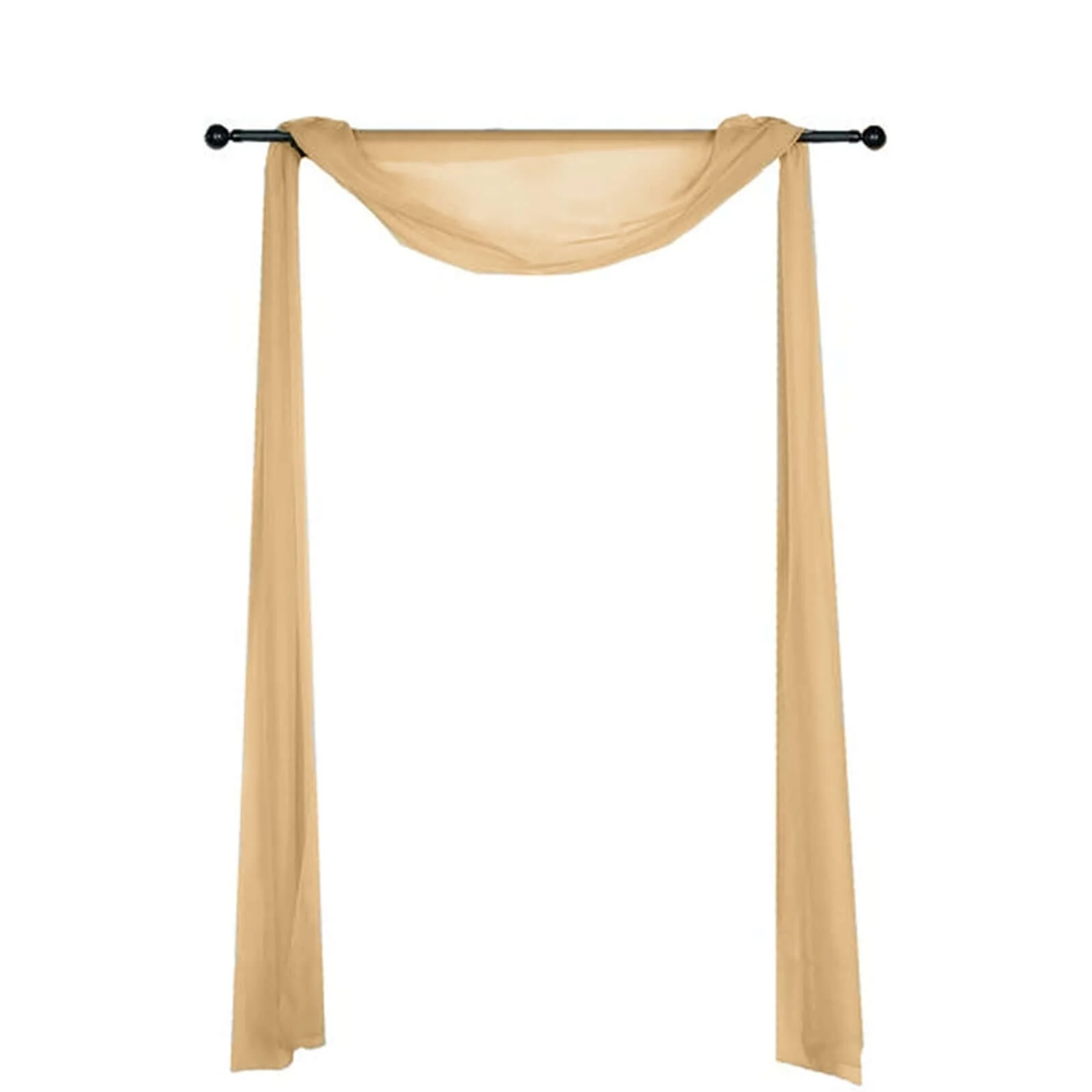 Champagne Sheer Organza Wedding Arch Draping Fabric, Long Curtain Backdrop Window Scarf Valance 18ft - Image 6