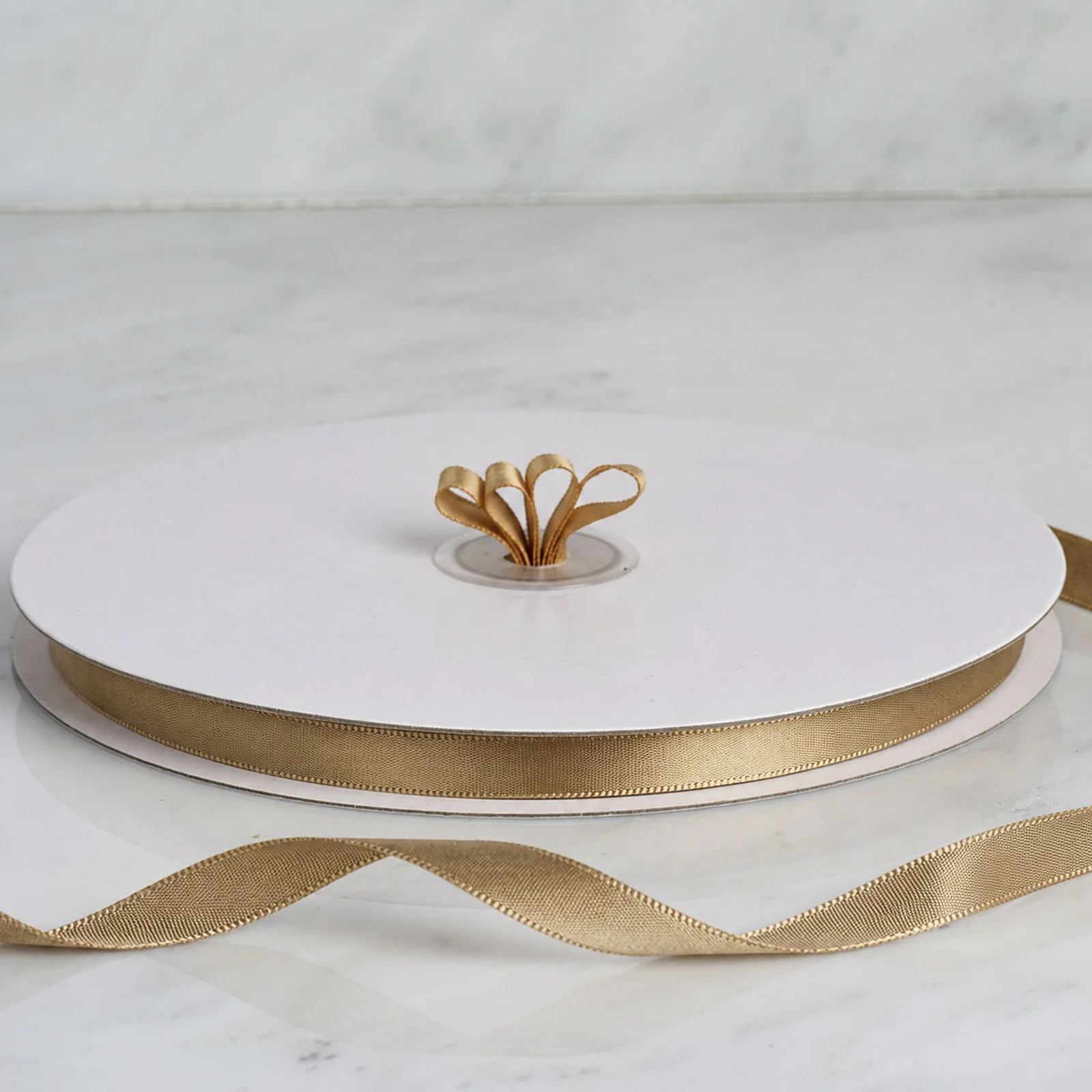 Champagne Single Face Decorative Satin Ribbon 100 Yards 3/8" - Image 5