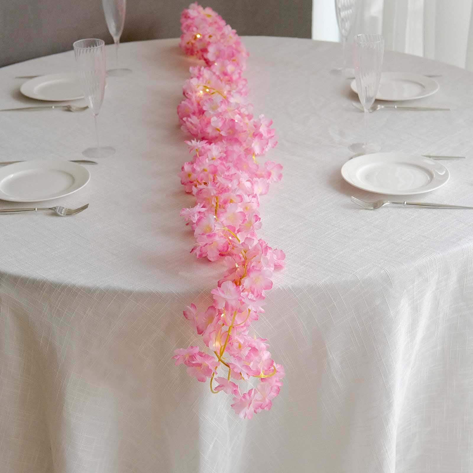 20 LED Artificial Garland String Lights 6ft Cherry Blossom Design Pink Warm White - Battery Operated Hanging Lights - Image 8