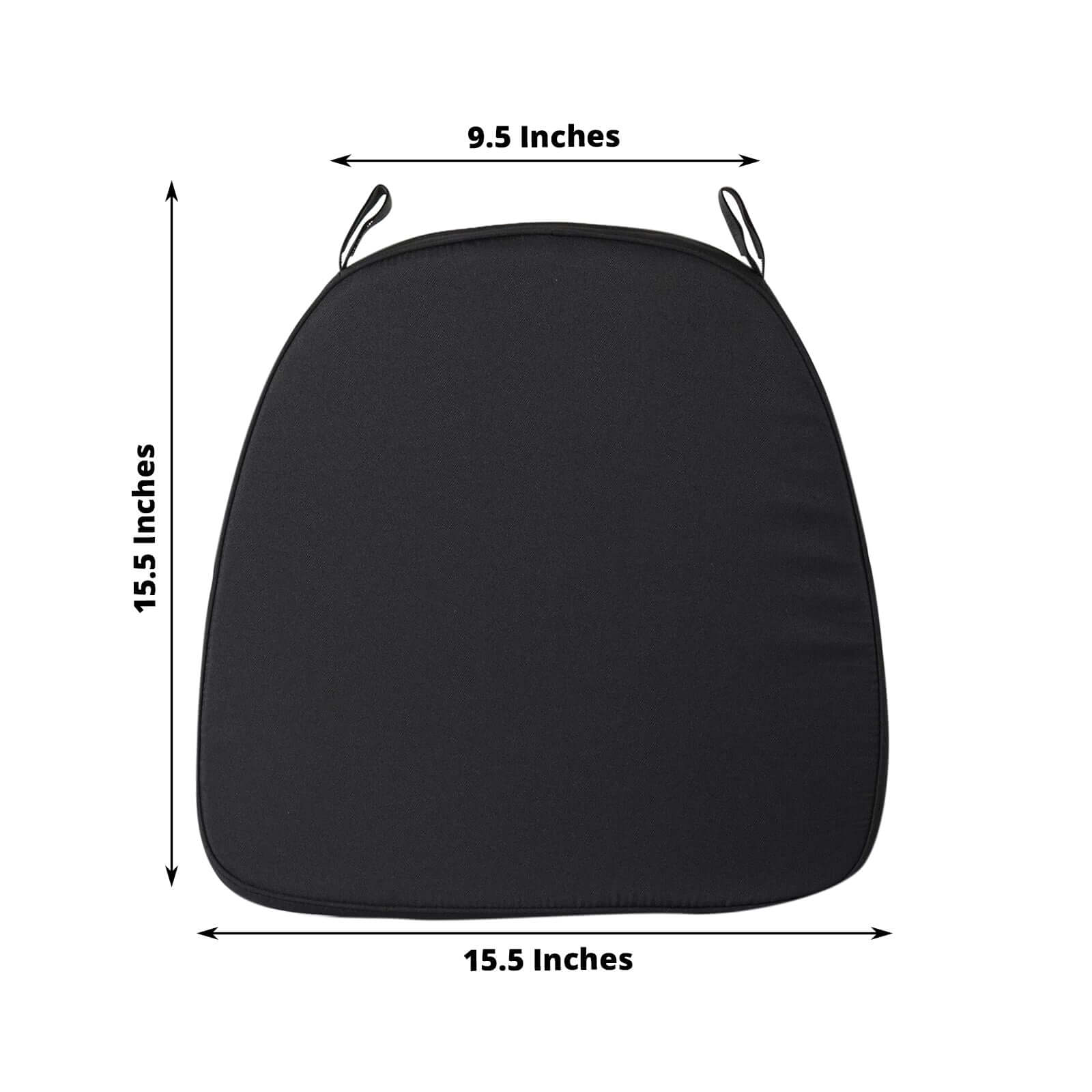 Chiavari Chair Pad Memory Foam 1.5" Thick with Ties Black - Removable Cover for Weddings & Events - Image 3