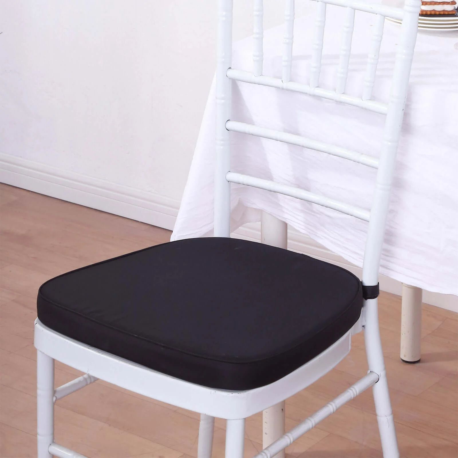 Chiavari Chair Pad Memory Foam 1.5" Thick with Ties Black - Removable Cover for Weddings & Events - Image 7
