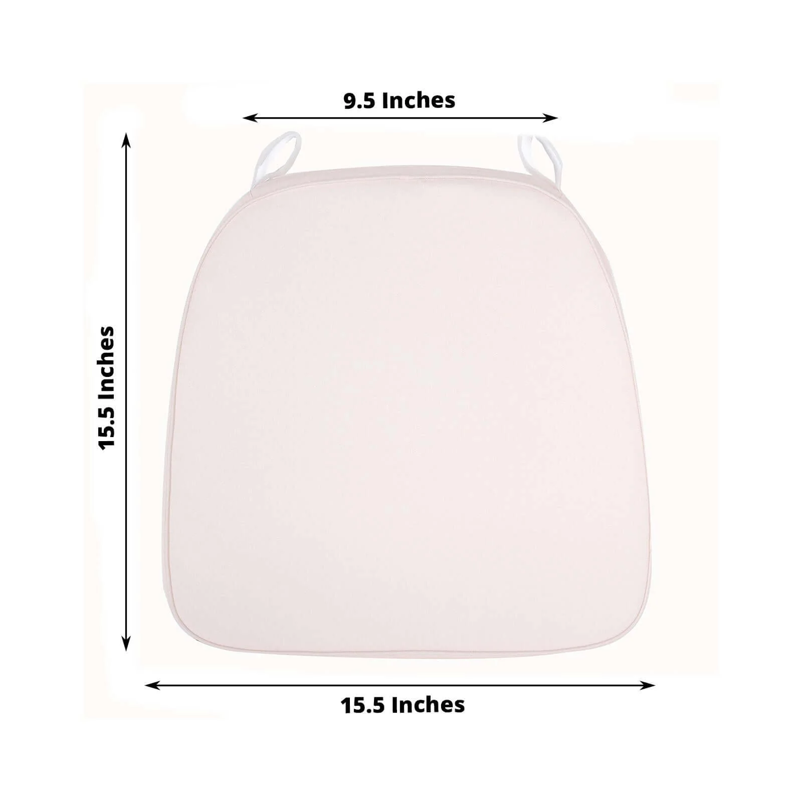 Chiavari Chair Pad Memory Foam 1.5" Thick with Ties Blush - Removable Cover - Image 3