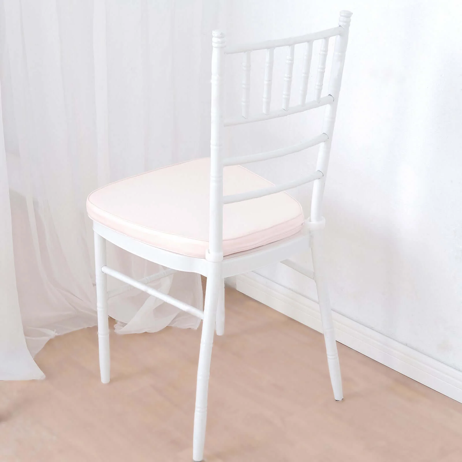 Chiavari Chair Pad Memory Foam 1.5" Thick with Ties Blush - Removable Cover - Image 8