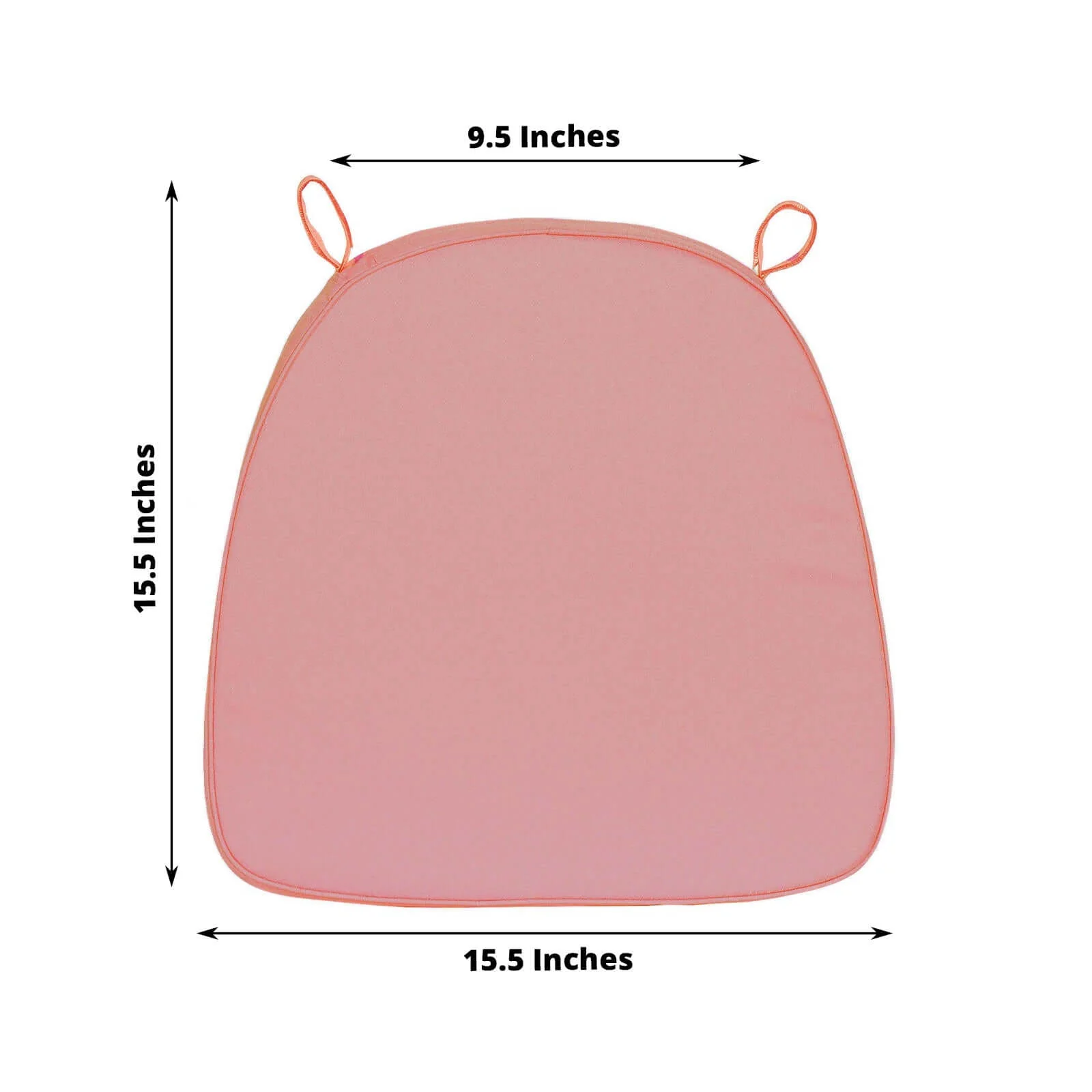 Chiavari Chair Pad Memory Foam 1.5" Thick with Ties Dusty Rose - Removable Cover - Image 3