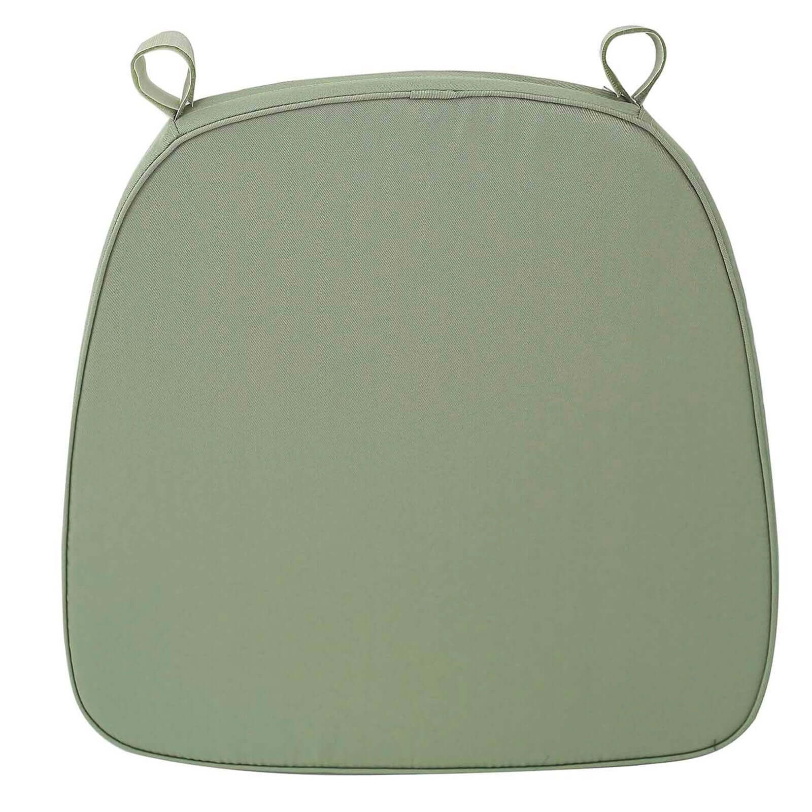 Chiavari Chair Pad Memory Foam 1.5" Thick with Ties Dusty Sage Green - Removable Cover - Image 6