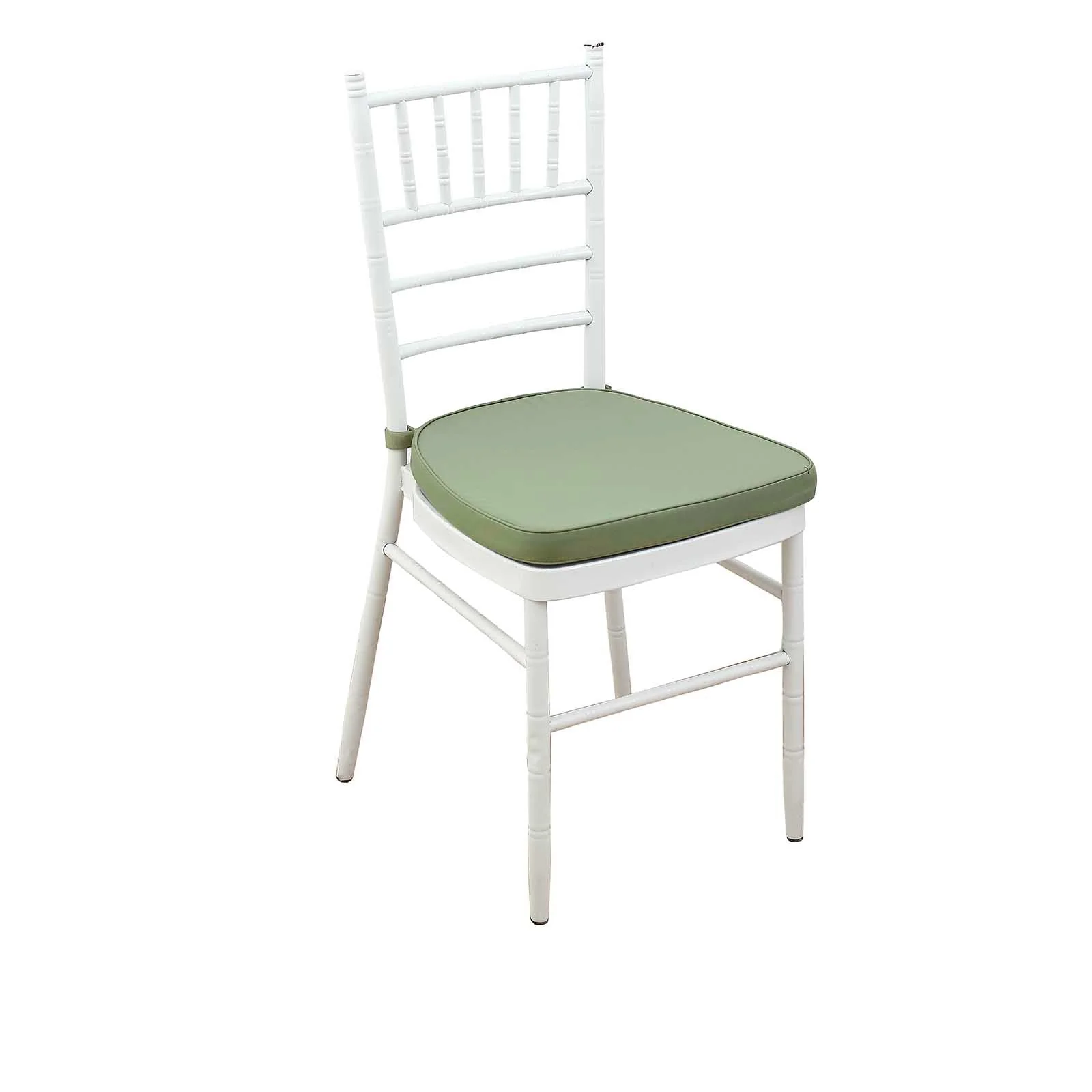 Chiavari Chair Pad Memory Foam 1.5" Thick with Ties Dusty Sage Green - Removable Cover - Image 8