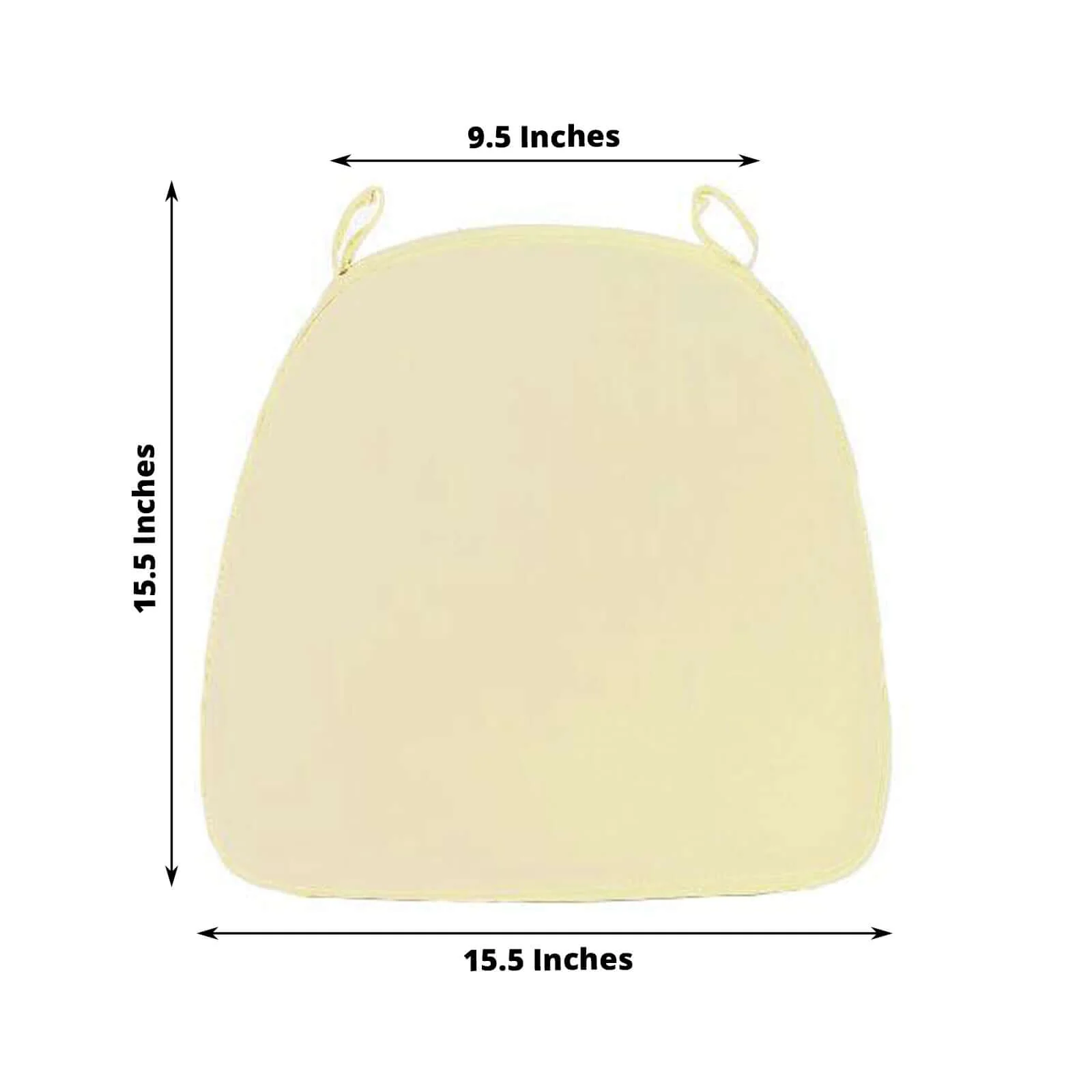 Chiavari Chair Pad Memory Foam 1.5" Thick with Ties Ivory - Removable Cover - Image 3