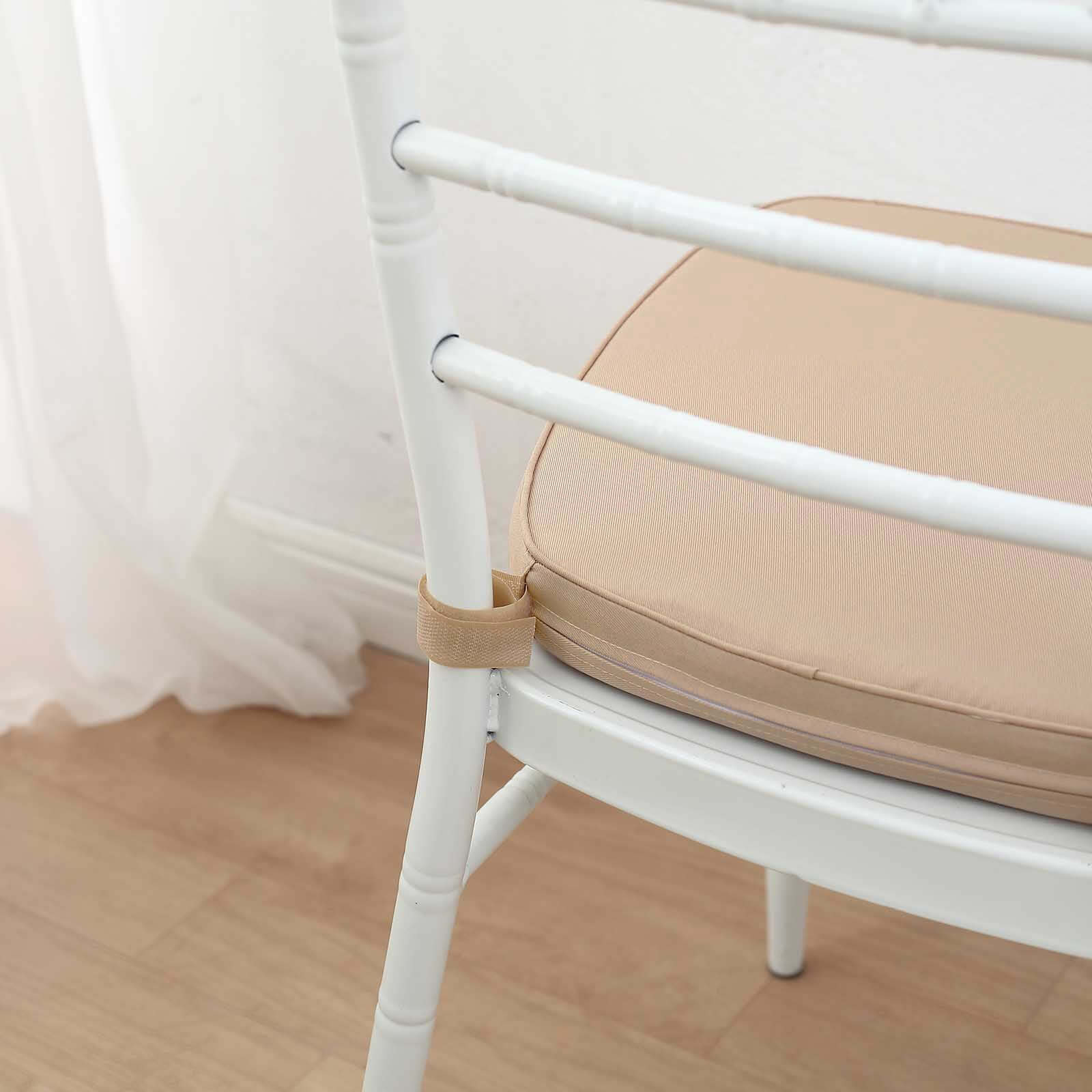 Chiavari Chair Pad Memory Foam 1.5" Thick with Ties Nude - Removable Cover - Image 10