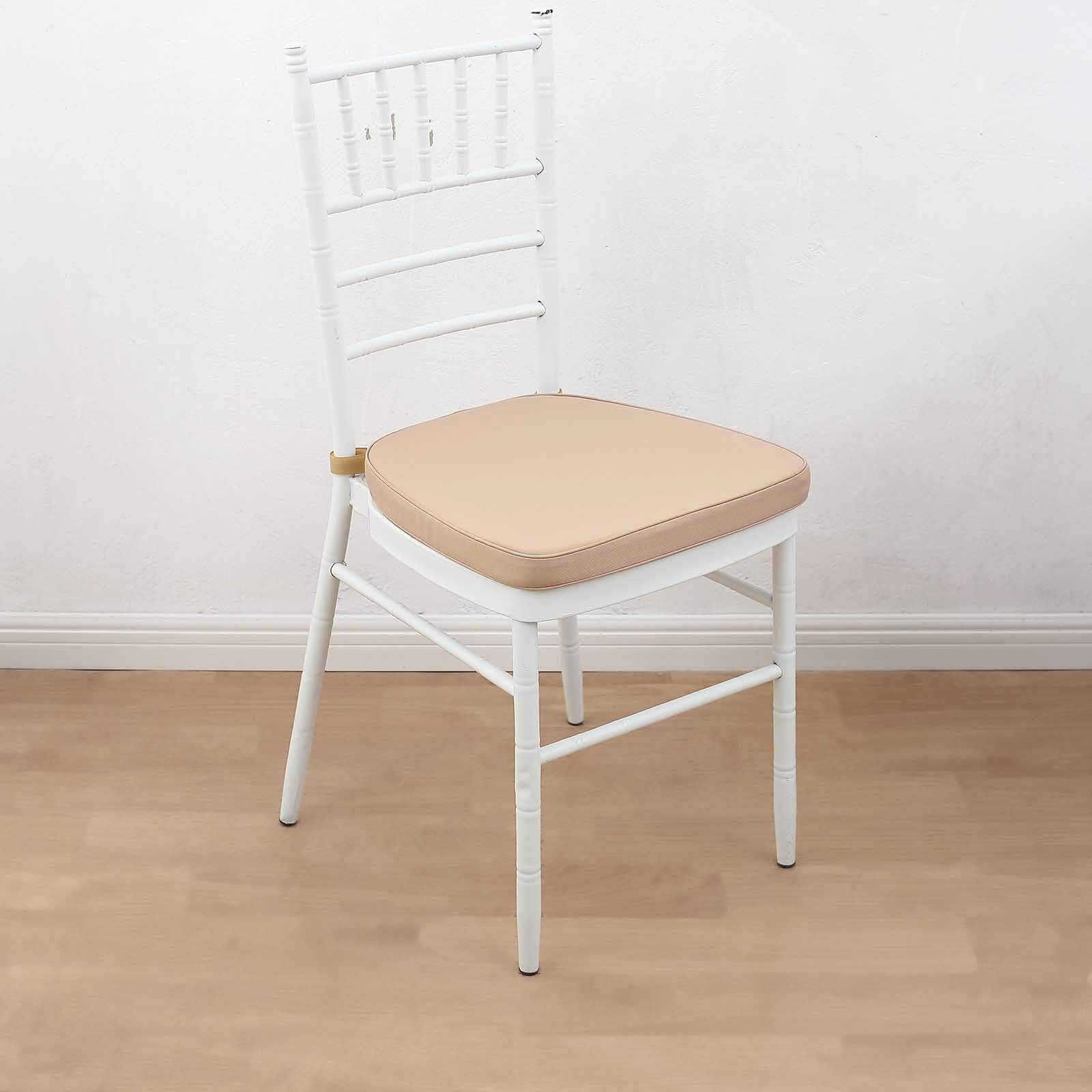 Chiavari Chair Pad Memory Foam 1.5" Thick with Ties Nude - Removable Cover - Image 12