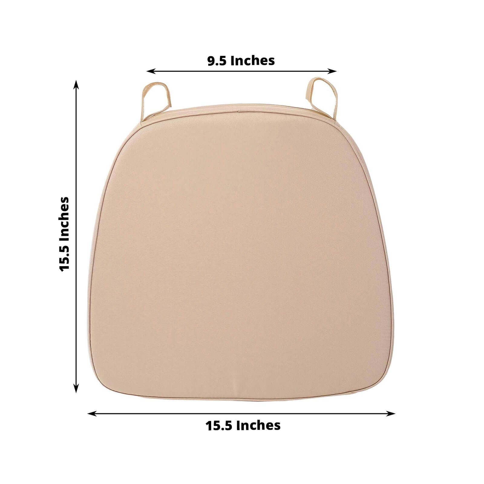 Chiavari Chair Pad Memory Foam 1.5" Thick with Ties Nude - Removable Cover - Image 13