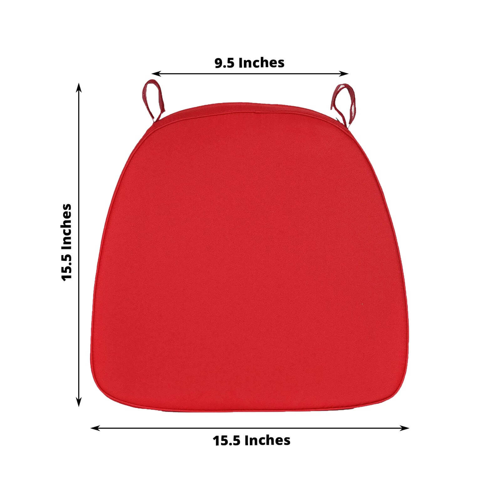 Chiavari Chair Pad Memory Foam 1.5" Thick with Ties Red - Removable Cover - Image 3