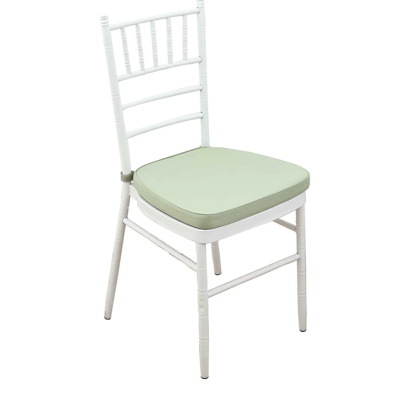 Chiavari Chair Pad Memory Foam 1.5" Thick with Ties Sage Green - Removable Cover - Image 8