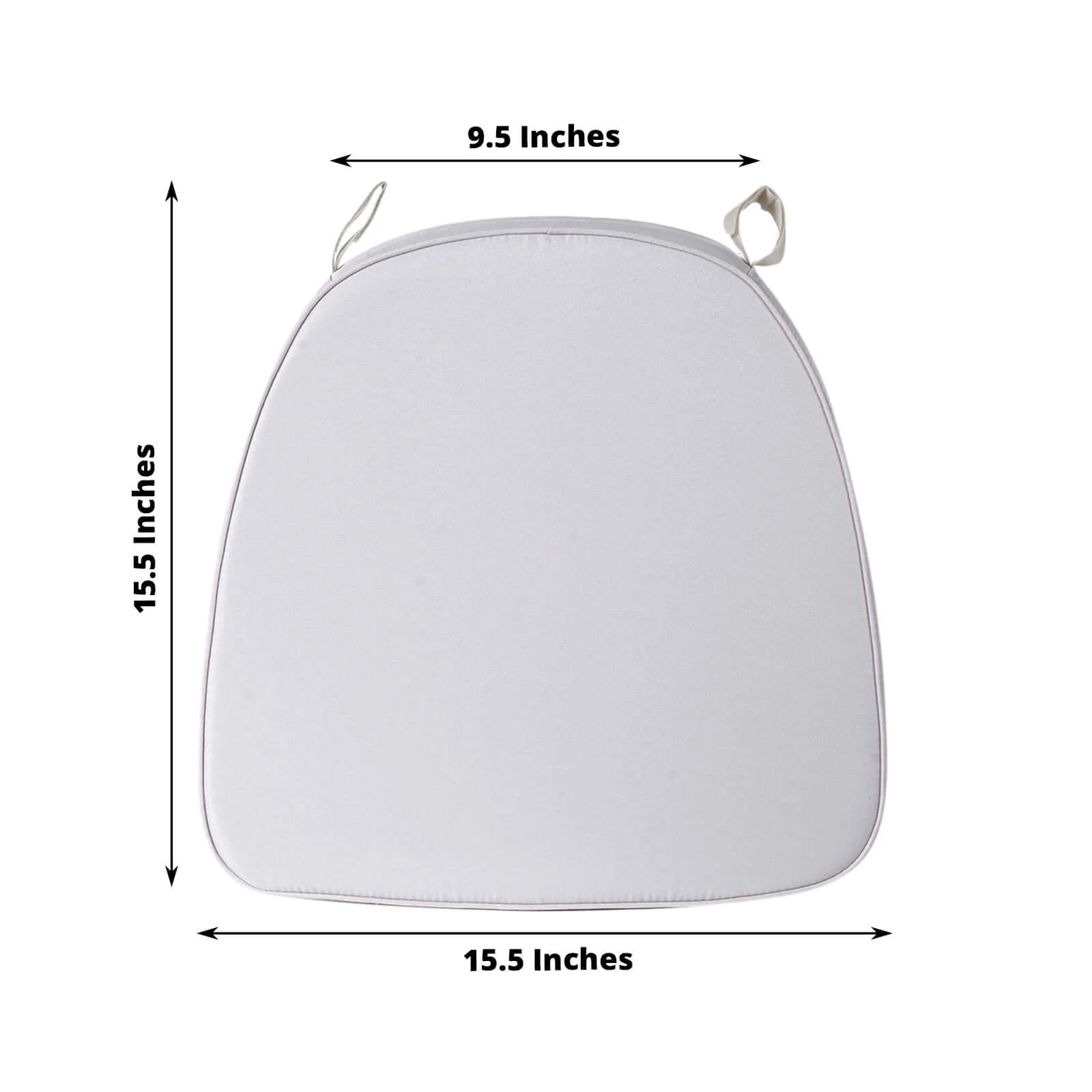 Chiavari Chair Pad Memory Foam 1.5" Thick with Ties Silver - Removable Cover - Image 3