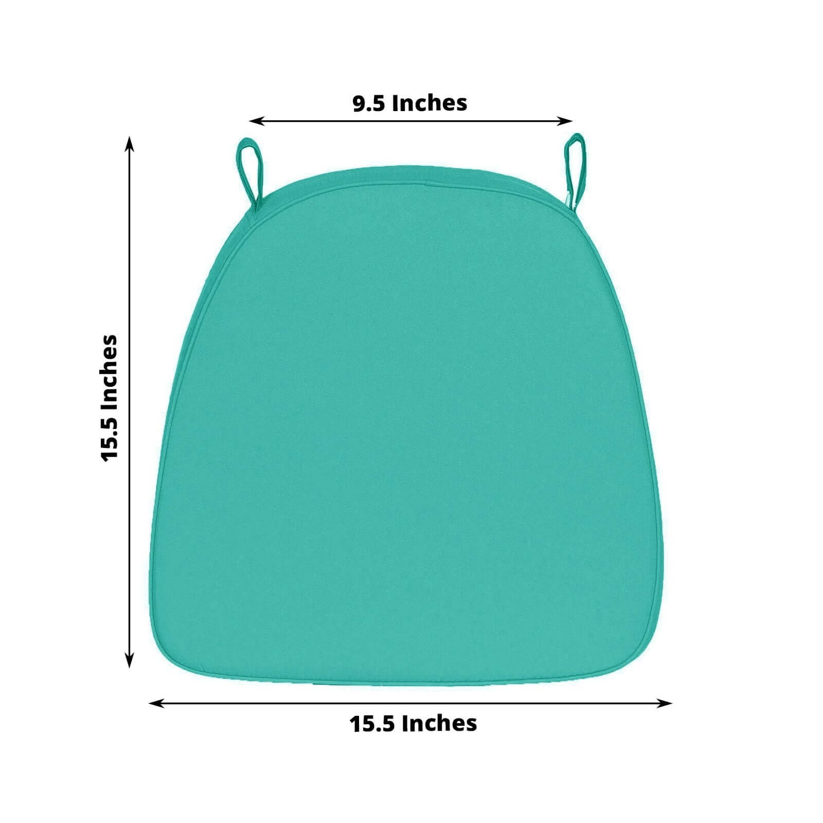 Chiavari Chair Pad Memory Foam 1.5" Thick with Ties Turquoise - Removable Cover - Image 3