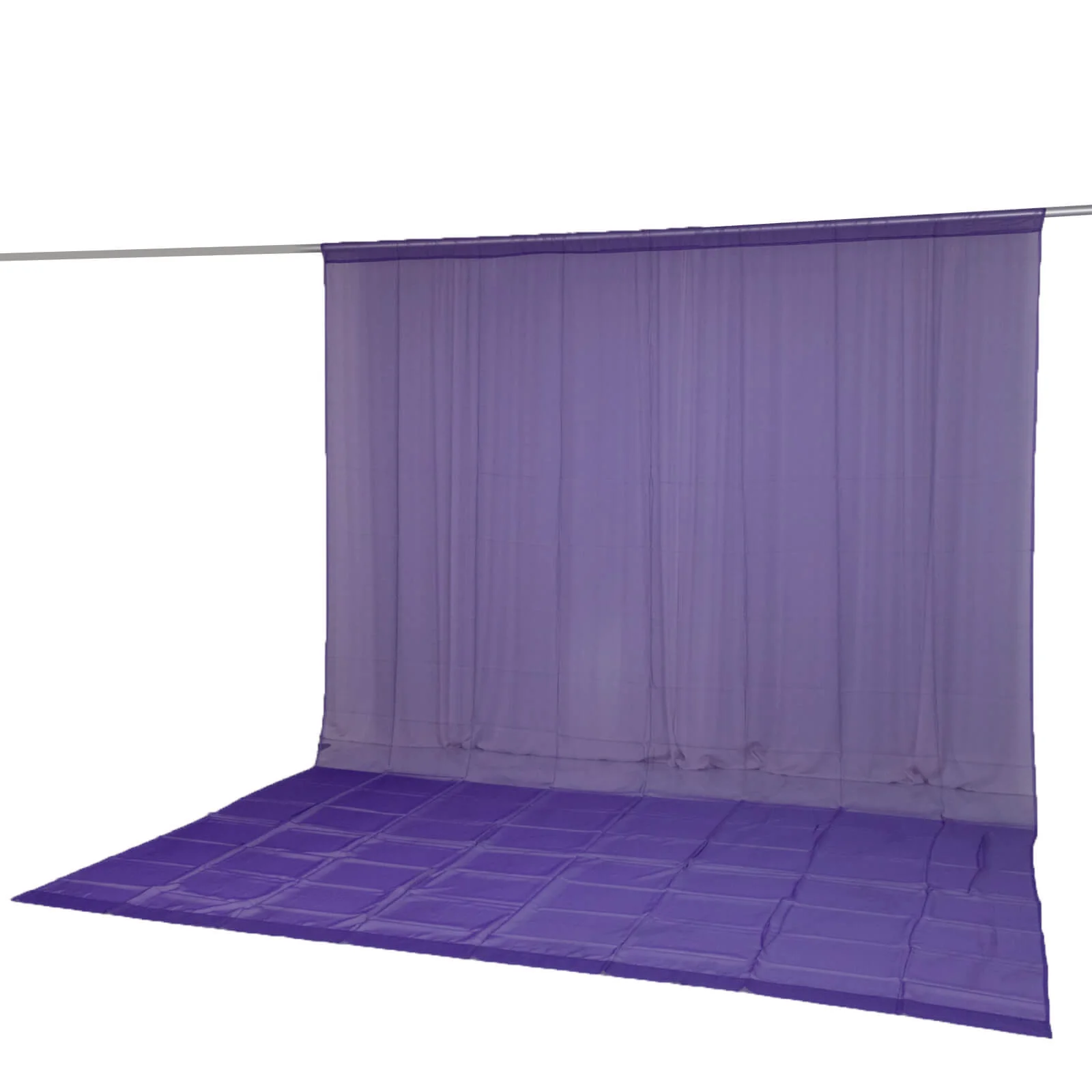 Chiffon Backdrop Curtain Panel 10ft x 14ft – Purple Durable Flame Resistant Sheer Draping Fabric with Rod Pocket - Image 8