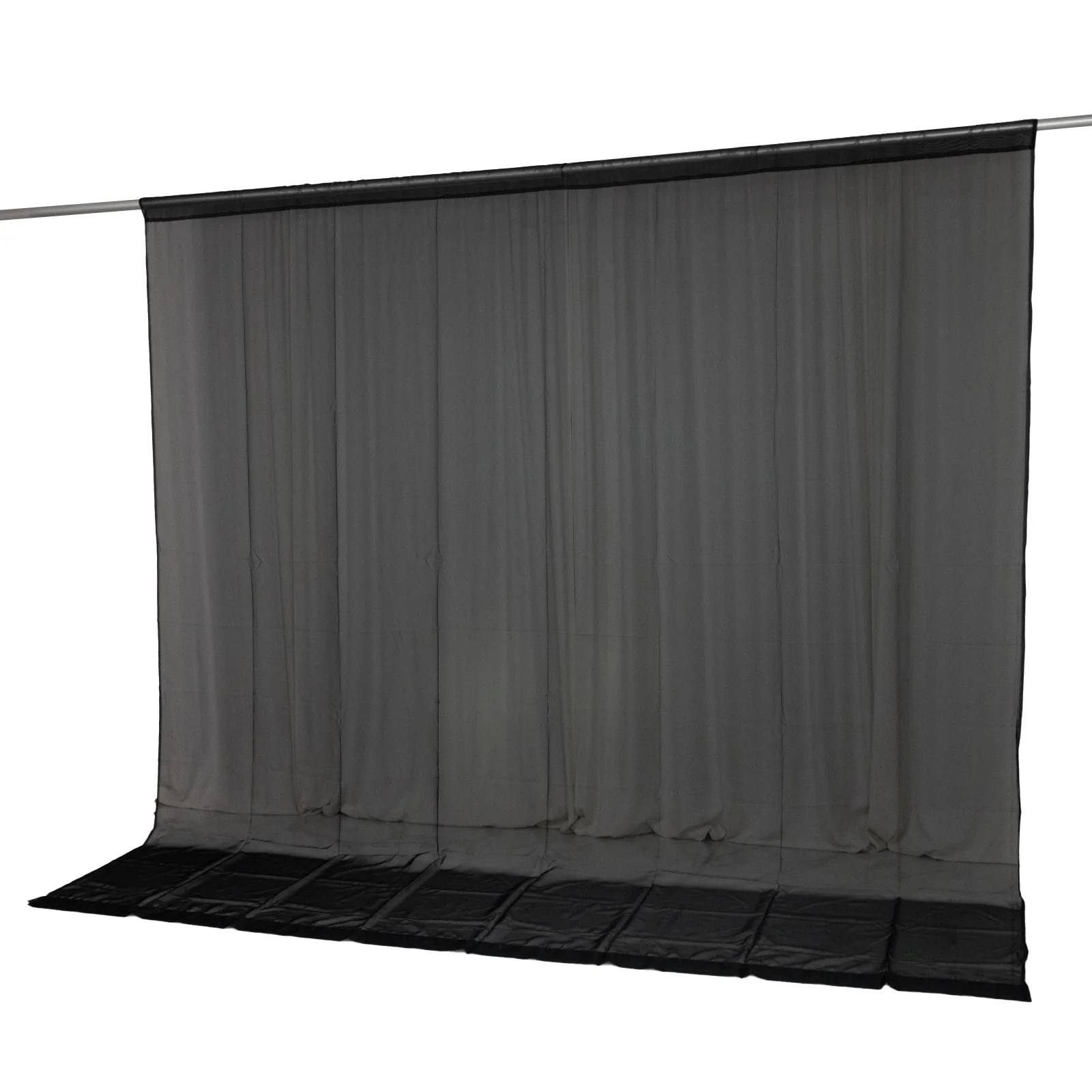 Chiffon Backdrop Curtain Panel 10ft x 10ft – Black Durable Flame Resistant Sheer Draping Fabric with Rod Pocket - Image 8