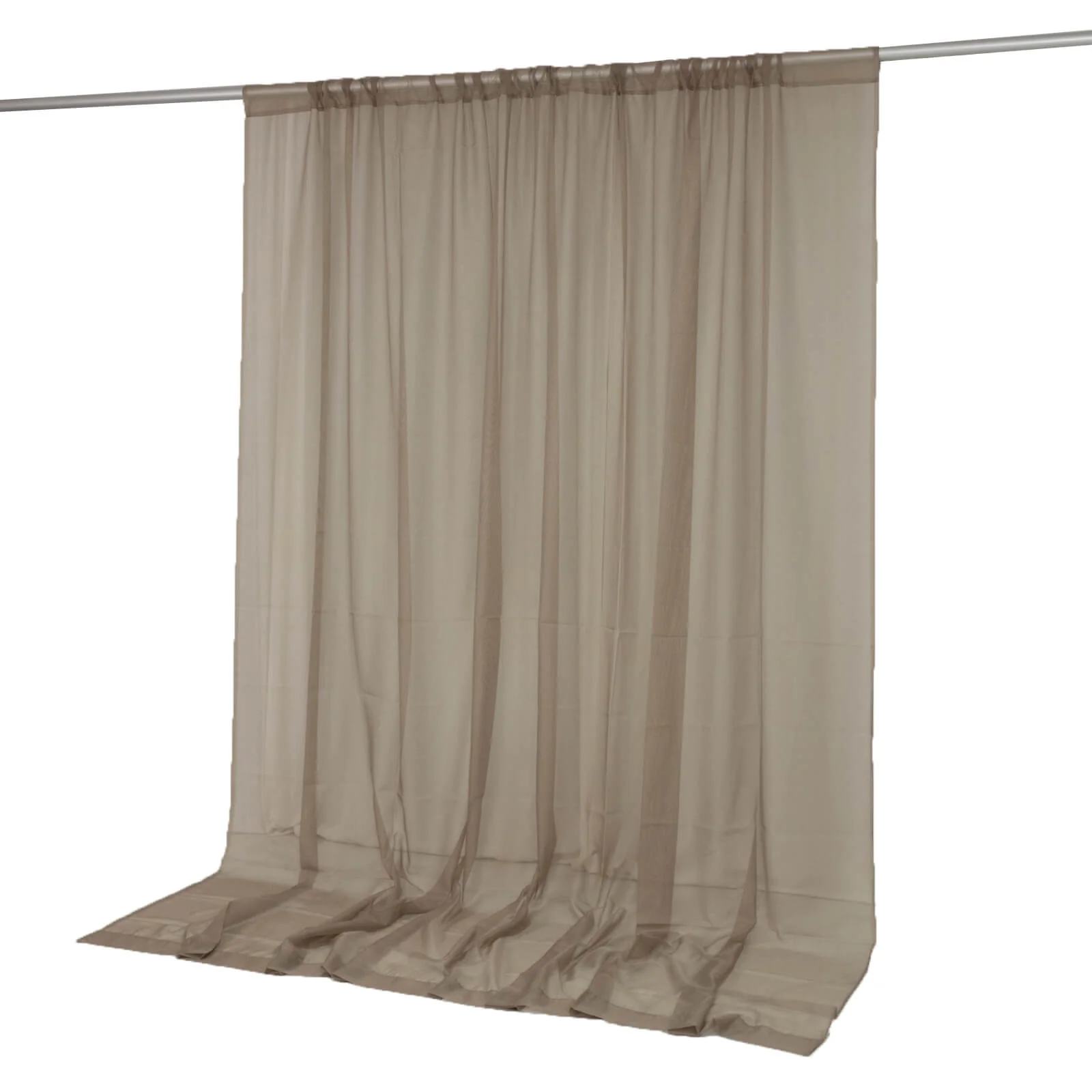 Chiffon Backdrop Curtain Panel 10ft x 10ft – Natural Durable Flame Resistant Sheer Draping Fabric with Rod Pocket - Image 2