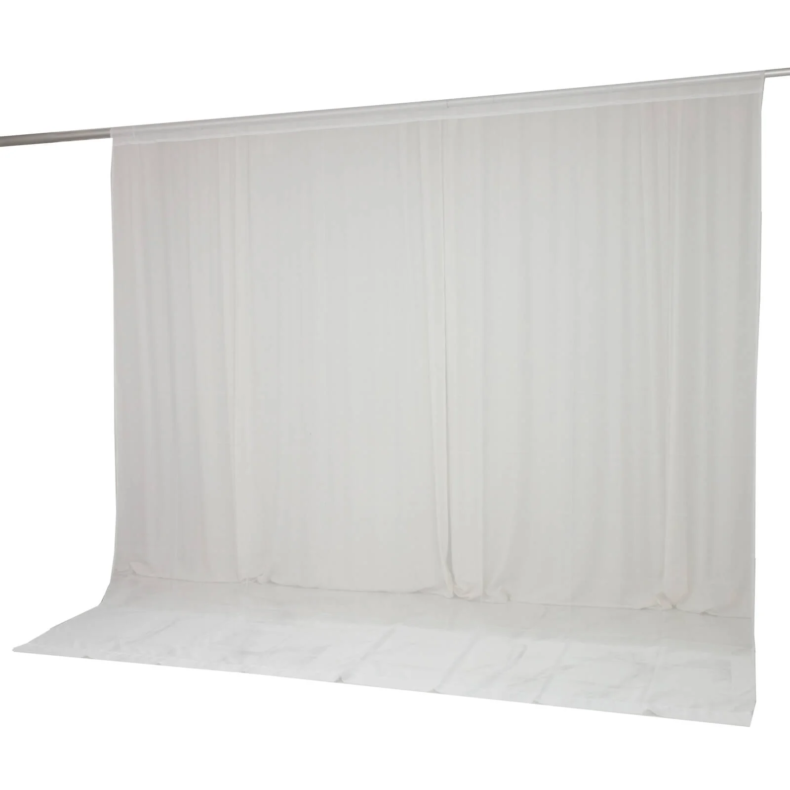 Chiffon Backdrop Curtain Panel 10ft x 10ft – White Durable Flame Resistant Sheer Draping Fabric with Rod Pocket - Image 8