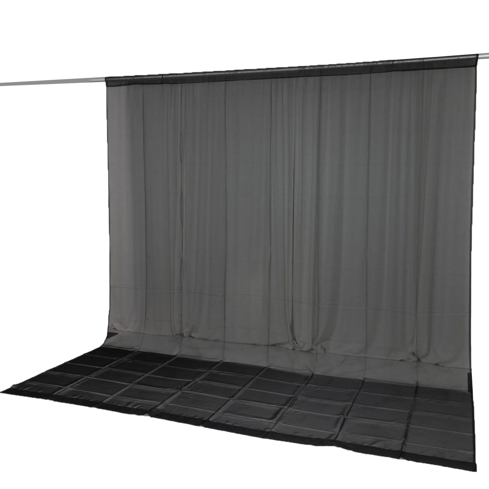 Chiffon Backdrop Curtain Panel 10ft x 12ft – Black Durable Flame Resistant Sheer Draping Fabric with Rod Pocket - Image 8