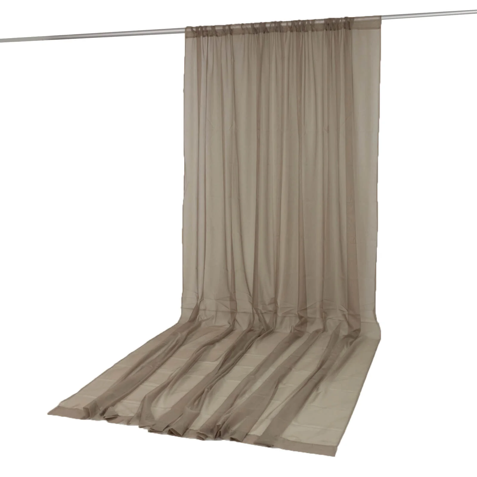 Chiffon Backdrop Curtain Panel 10ft x 14ft – Natural Durable Flame Resistant Sheer Draping Fabric with Rod Pocket - Image 2