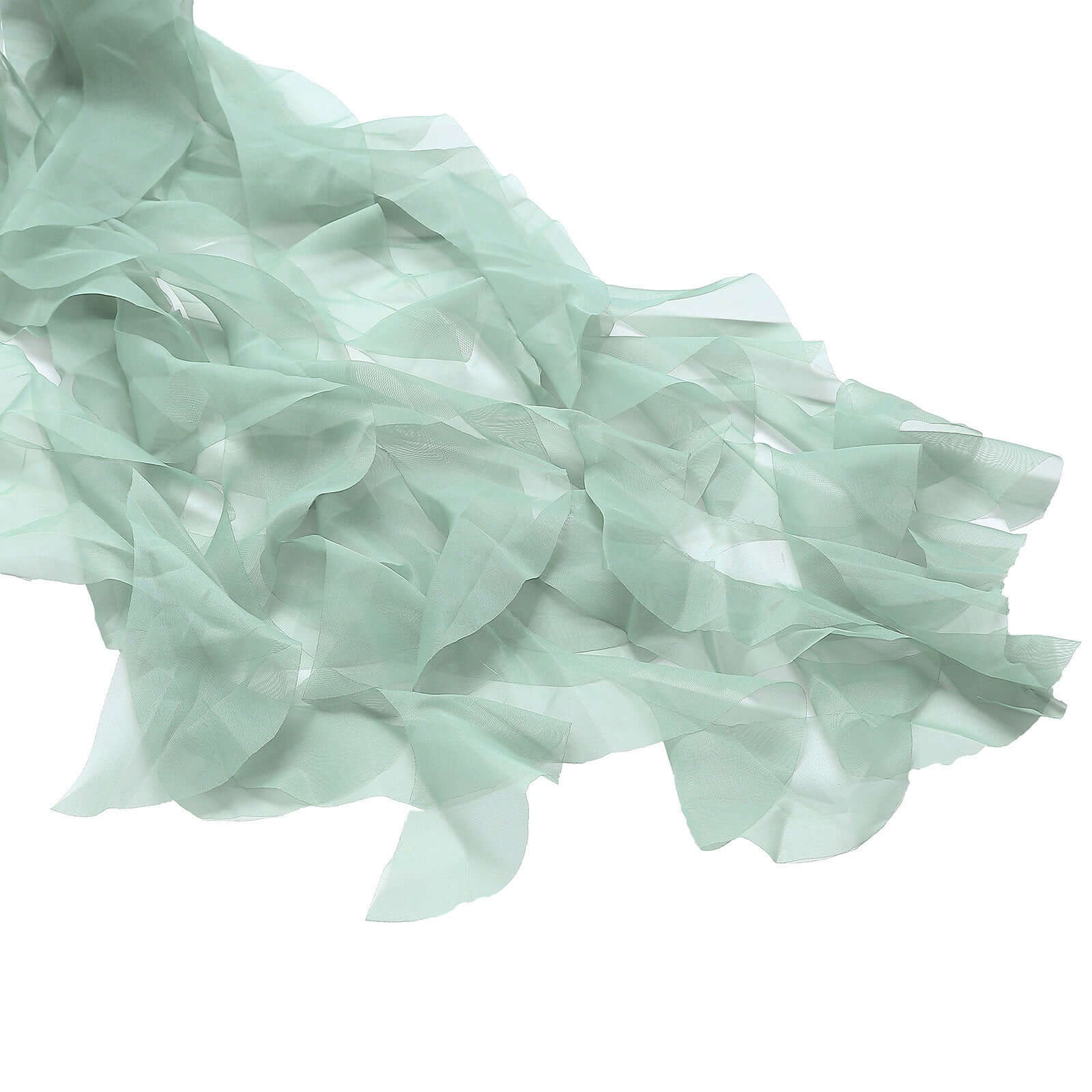 Chiffon Curly Chair Sash 32" Long – Eucalyptus Sage 6-Strand Ribbon Tie - Image 9