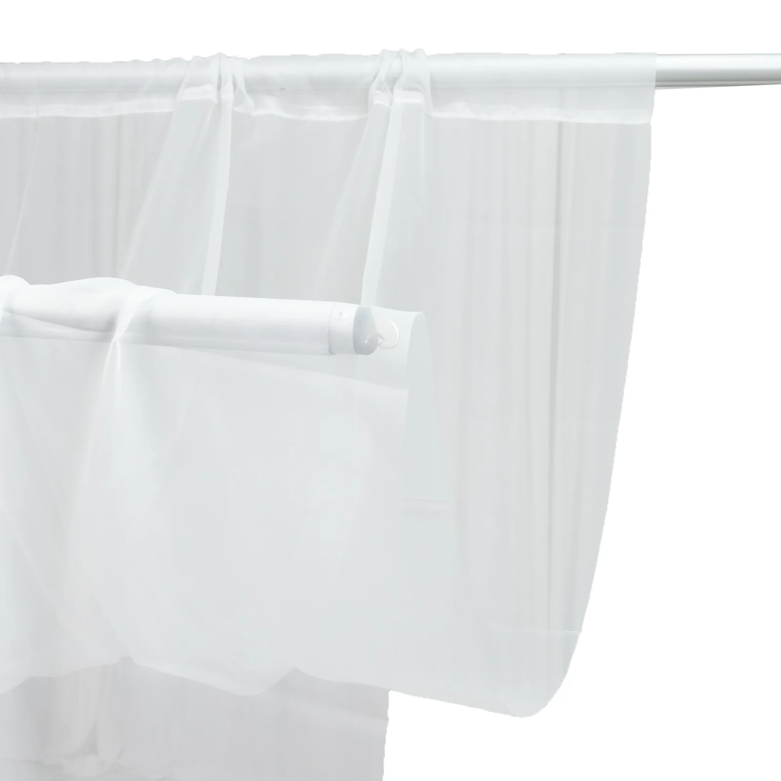 Ivory Chiffon Drape Curtain, Durable Flame Resistant Backdrop and Ceiling Panel With Rod Pocket - 5ftx20ft - Image 2