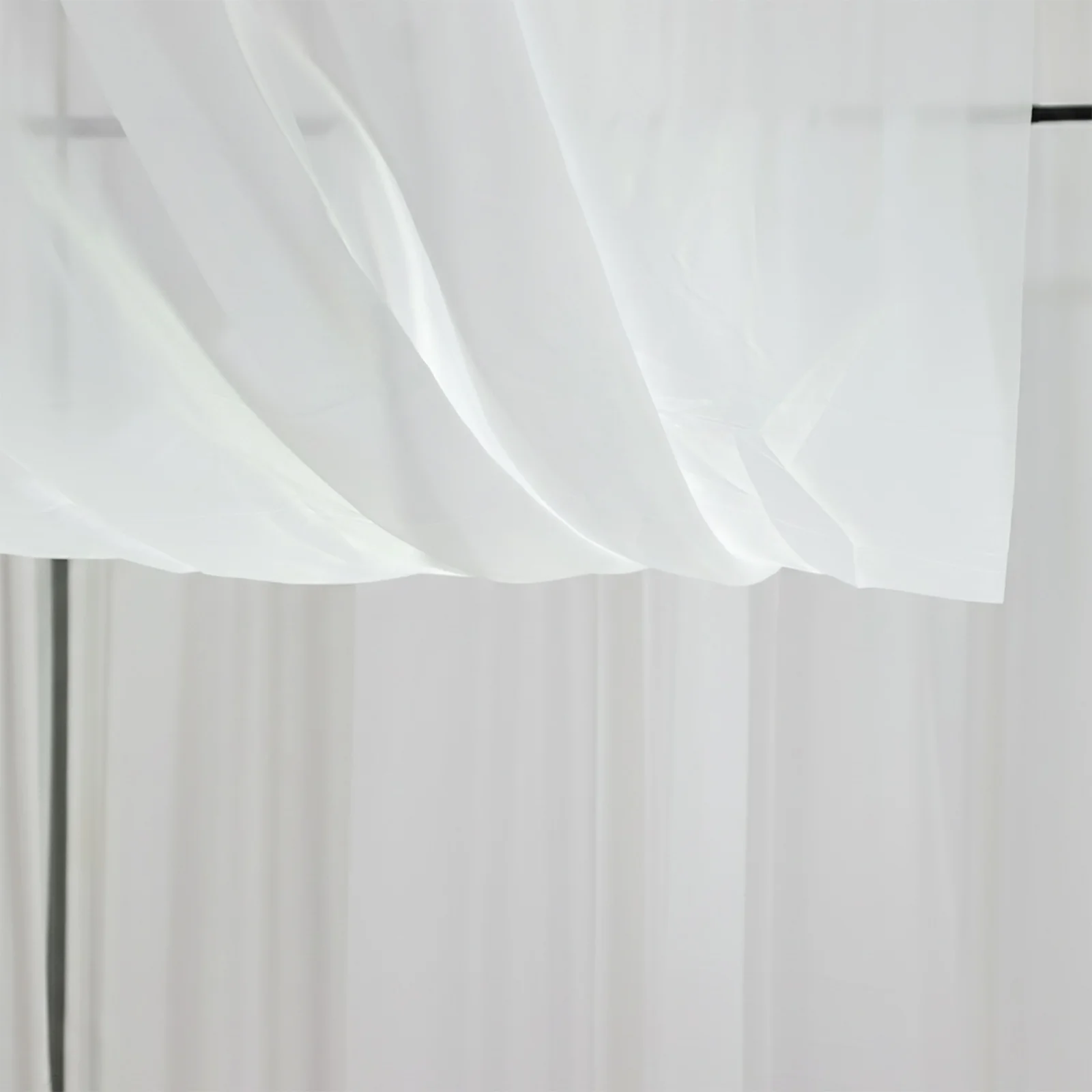 White Chiffon Drape Curtain, Durable Flame Resistant Backdrop and Ceiling Panel With Rod Pocket - 5ftx20ft - Image 7