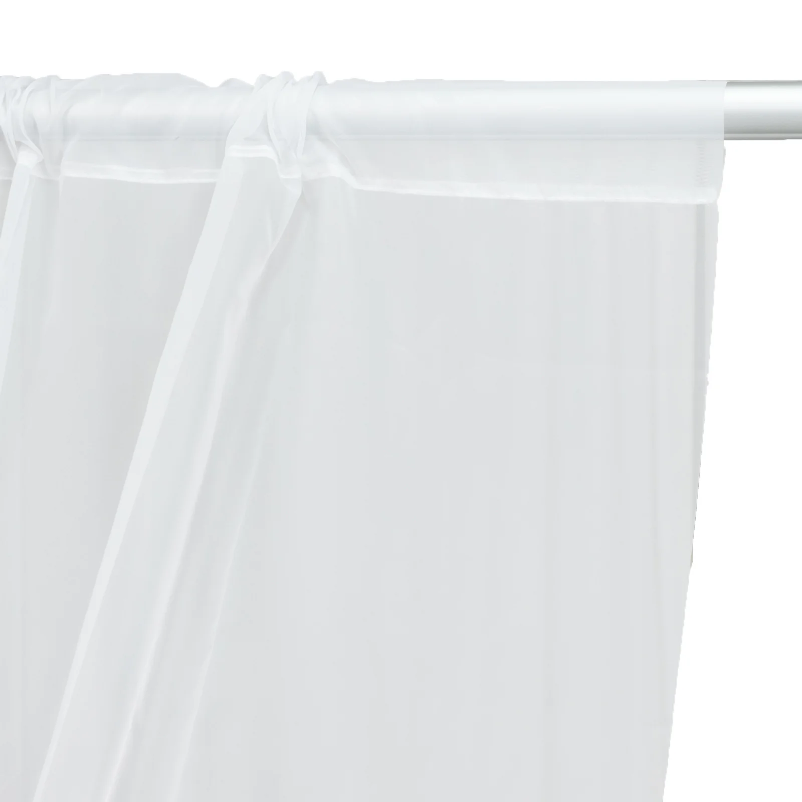 White Chiffon Drape Curtain, Durable Flame Resistant Backdrop and Ceiling Panel With Rod Pocket - 5ftx20ft - Image 8