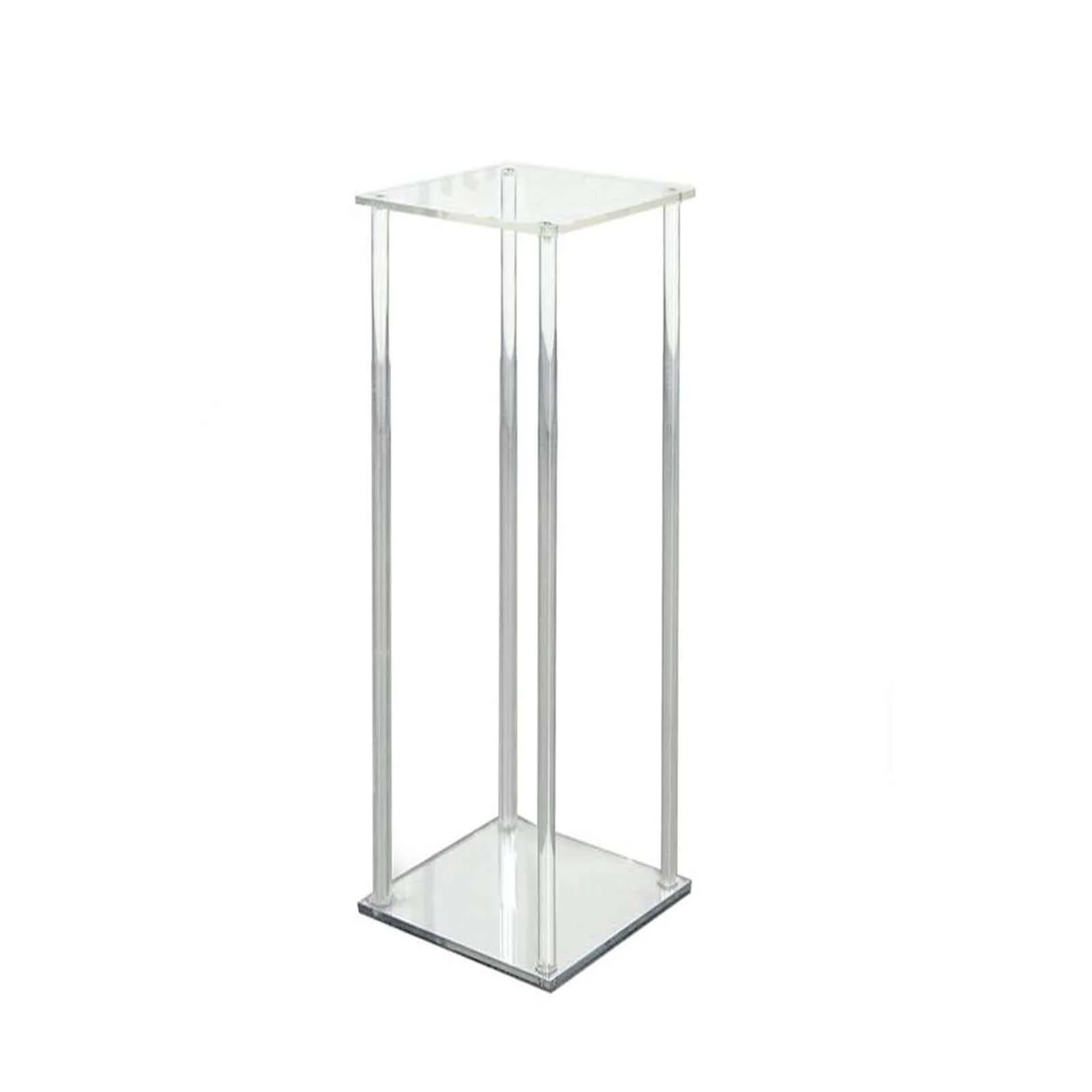 Acrylic Floor Vase Flower Stand 32" Clear with Square Mirror Base - Wedding Column Centerpiece for Events - Image 7