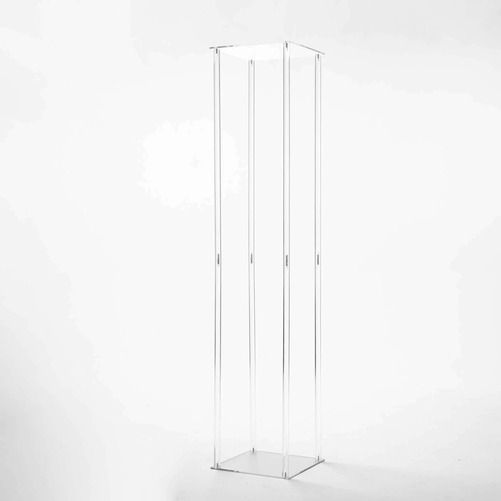 Acrylic Floor Vase Flower Stand 48" Clear with Square Mirror Base - Wedding Column Centerpiece for Grand Displays - Image 6