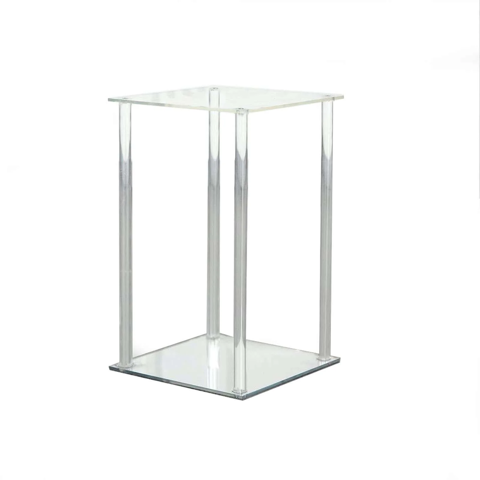 Acrylic Flower Vase Pillar Stand 24" Clear with Square Mirror Base - Decorative Wedding Table Centerpiece - Image 7