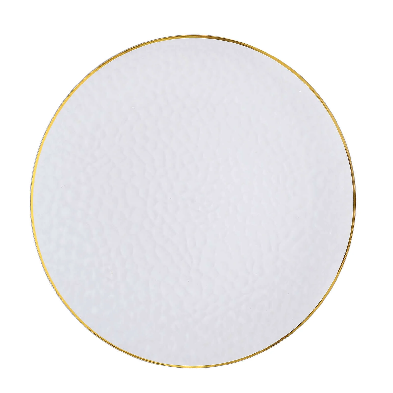 6-Pack Economy Plastic Charger Plates 13" Round Clear Hammered Design with Gold Rim - Decorative Dinner Party Serving Plates - Image 6