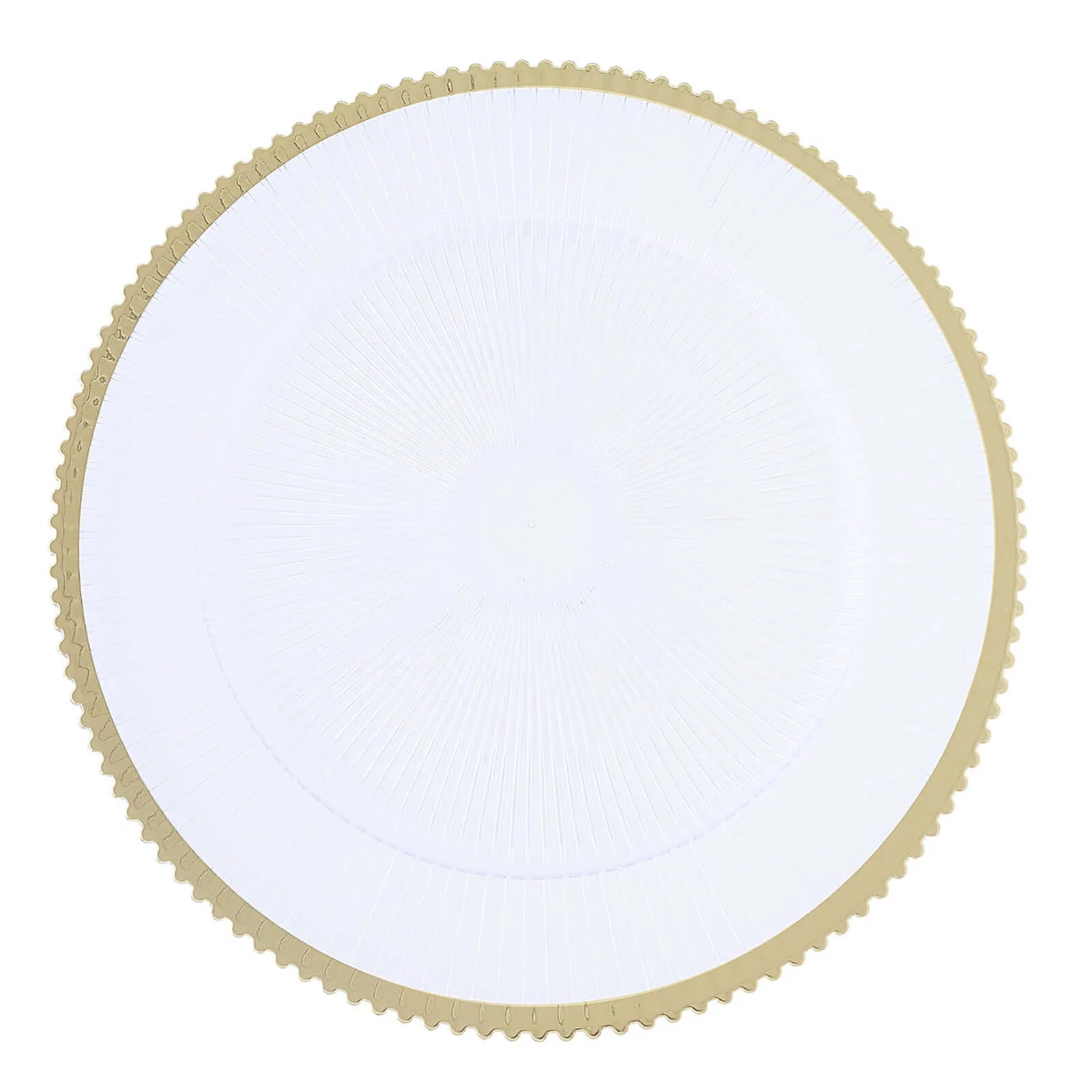 6-Pack Acrylic Plastic Charger Plates 13" Round Clear with Gold Sunray Wavy Rim - Exquisite Dinner Serving Plates - Image 7
