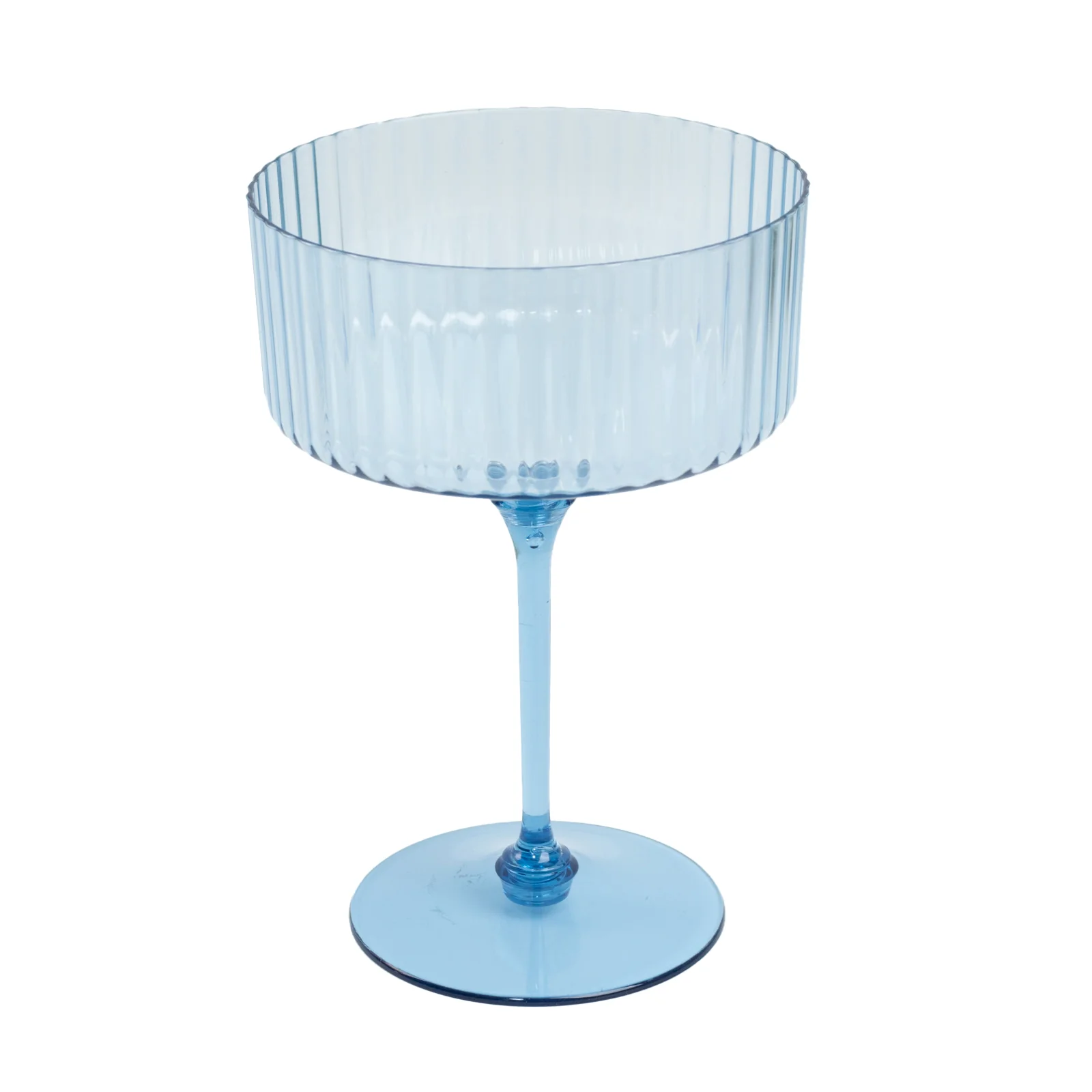 24-Pack Premium Disposable Cocktail Glasses – 10oz Dusty Blue Ribbed Plastic Coupe Champagne Cups with Detachable Stem & Base – Party & Event Drinkware - Image 2