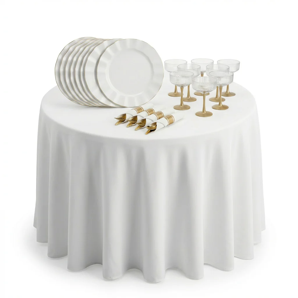 Complete Table Setting Essentials Bundle for 24 Guests — White & Gold. New Limited-Time Offer! - Image 3