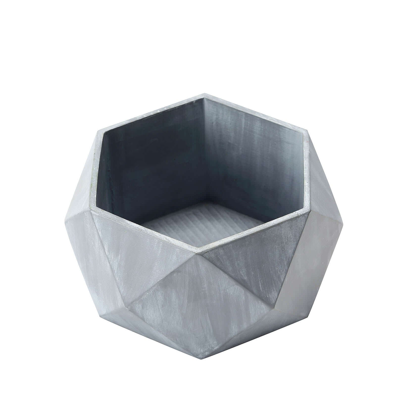 Concrete Geometric Planter 7" Mini Cement Design Gray Finish - Succulent Flower Pot - Image 12