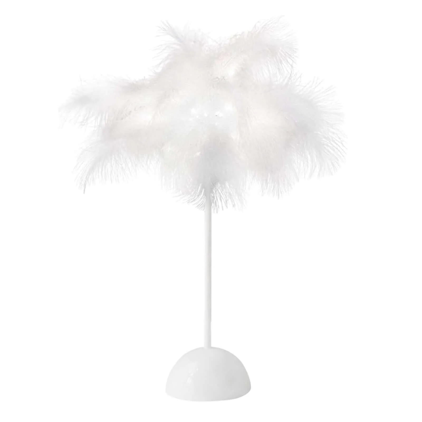 Cordless Table Lamp 15" LED Feather Design White - Battery Operated Wedding Desk Light - Image 7