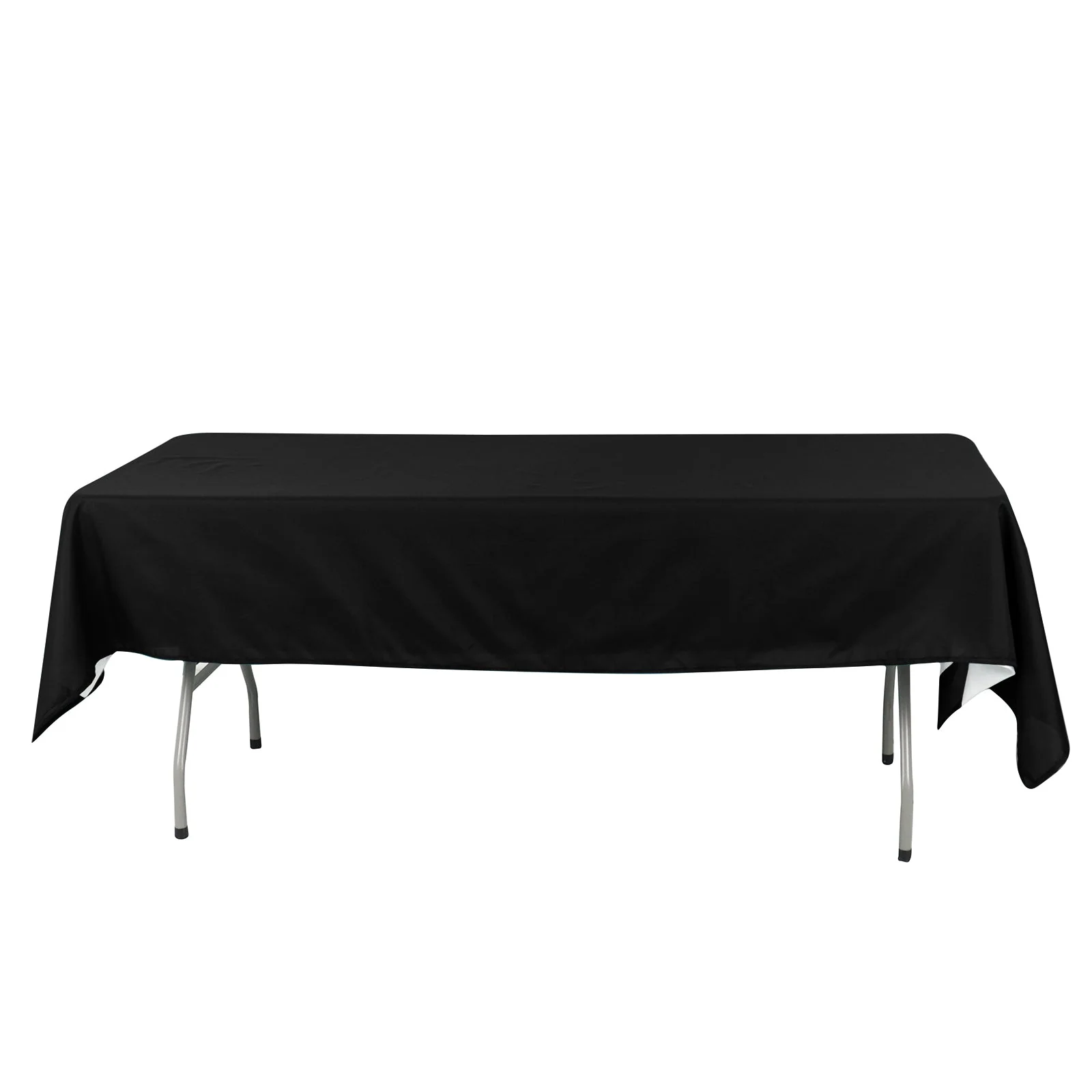 Cotton Blend Rectangle Tablecloth 60"x102" Black Wrinkle-Resistant Fabric - Stylish Decor for Casual Dining - Image 6