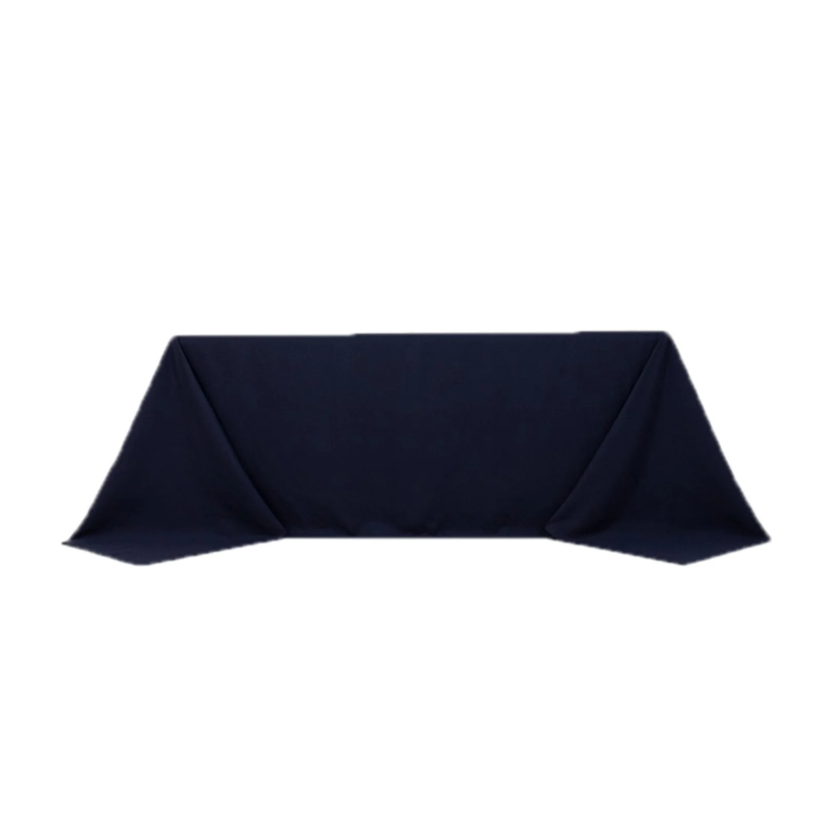 Cotton Blend Rectangle Tablecloth 90"x132" Navy Blue with Seamless Wrinkle-Resistant Finish Table Cover - Image 7