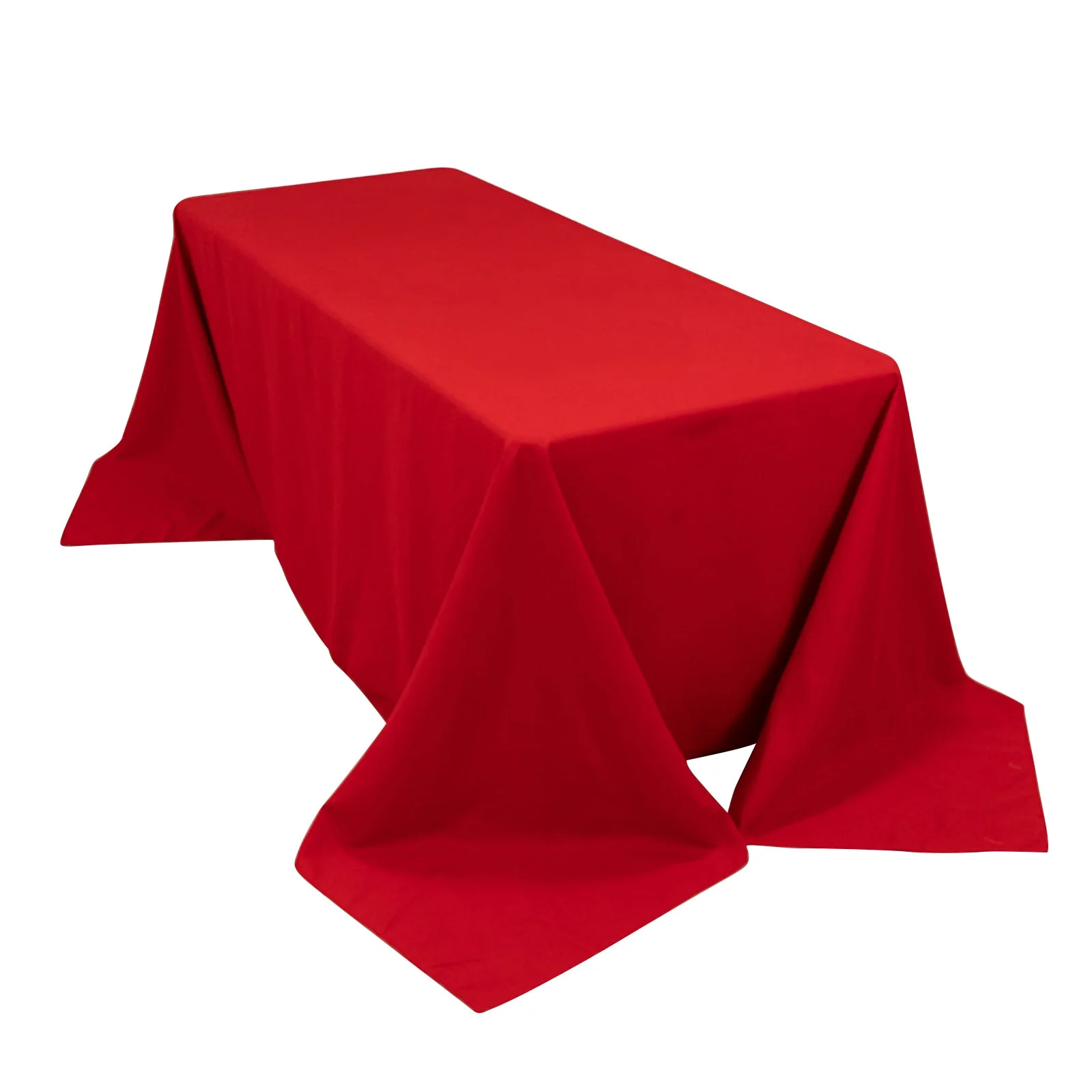 Cotton Blend Rectangle Tablecloth 90"x132" Red with Seamless Wrinkle-Resistant Finish Table Cover - Image 3