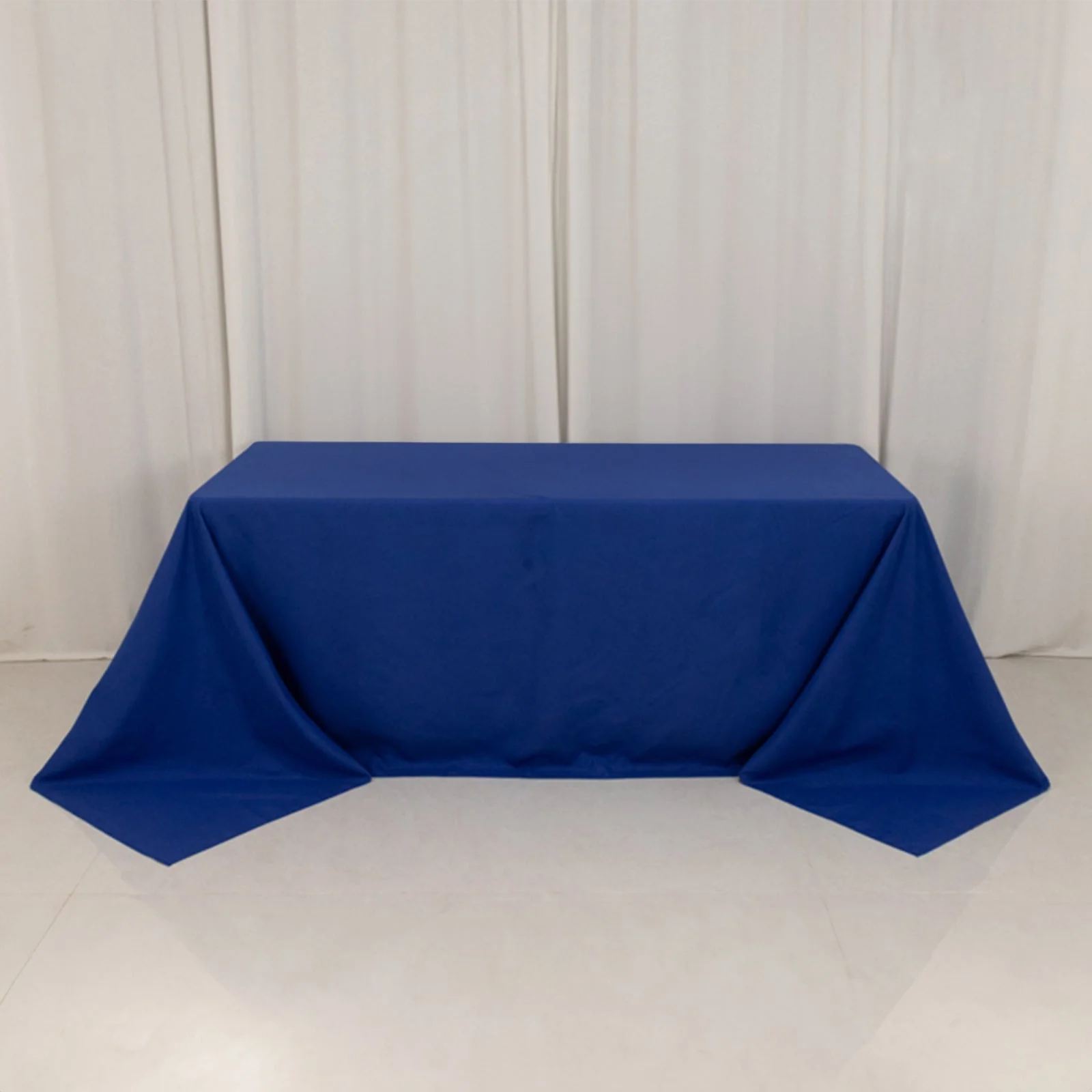 Cotton Blend Rectangle Tablecloth 90"x132" Royal Blue with Seamless Wrinkle-Resistant Finish Table Cover