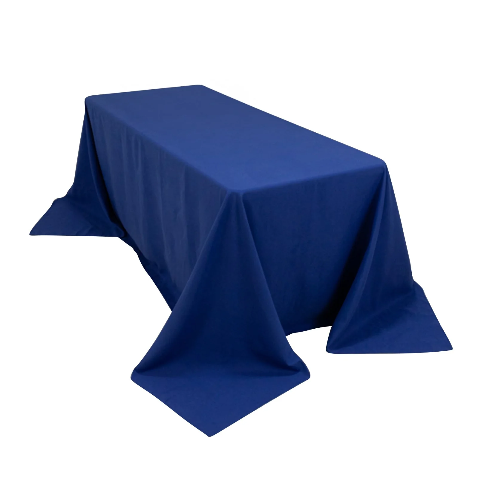 Cotton Blend Rectangle Tablecloth 90"x132" Royal Blue with Seamless Wrinkle-Resistant Finish Table Cover - Image 2