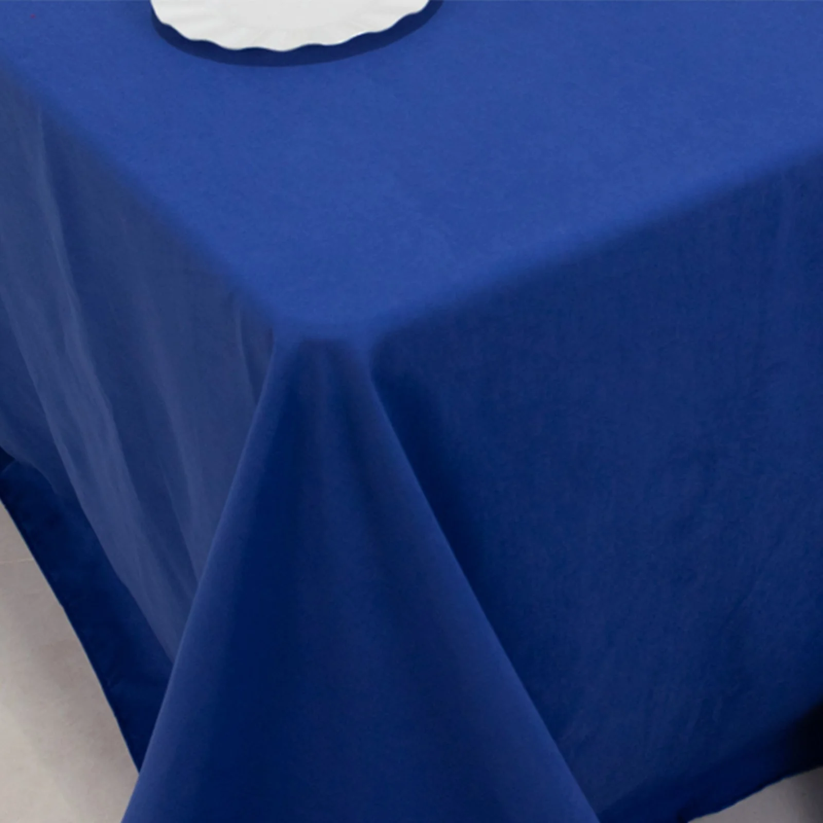 Cotton Blend Rectangle Tablecloth 90"x132" Royal Blue with Seamless Wrinkle-Resistant Finish Table Cover - Image 8